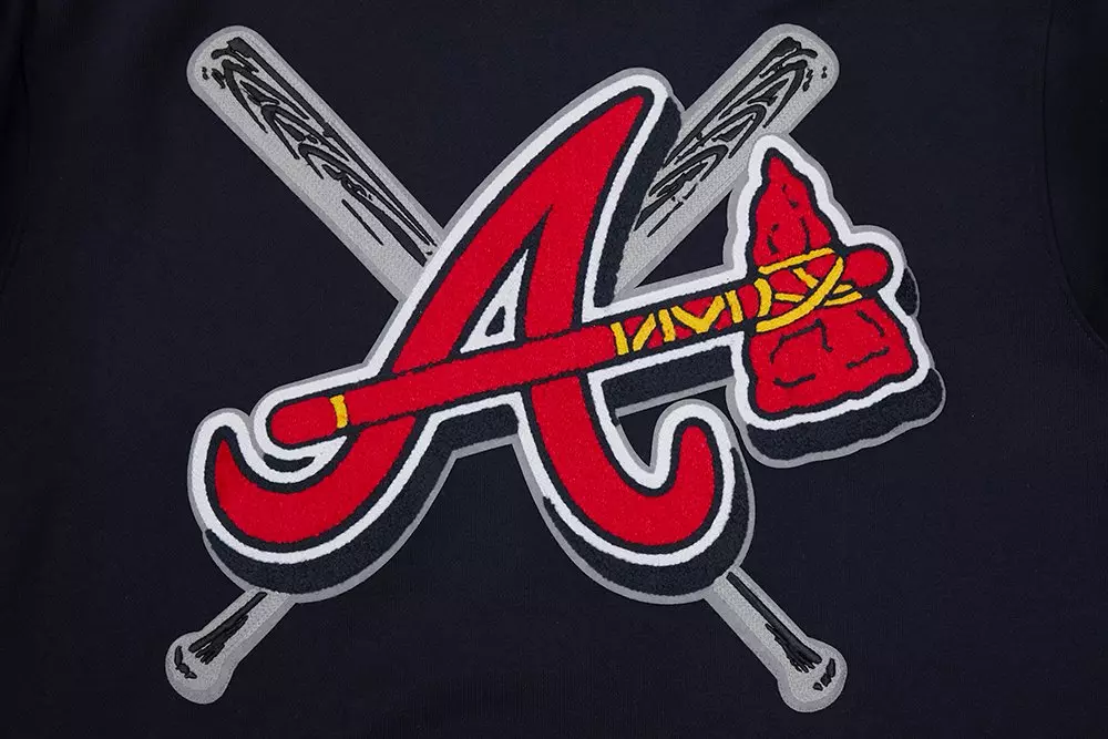 Pro Standard Men's MLB Atlanta Braves Mashup Rib Sweatpants -Navy/Red - NAVY/RED