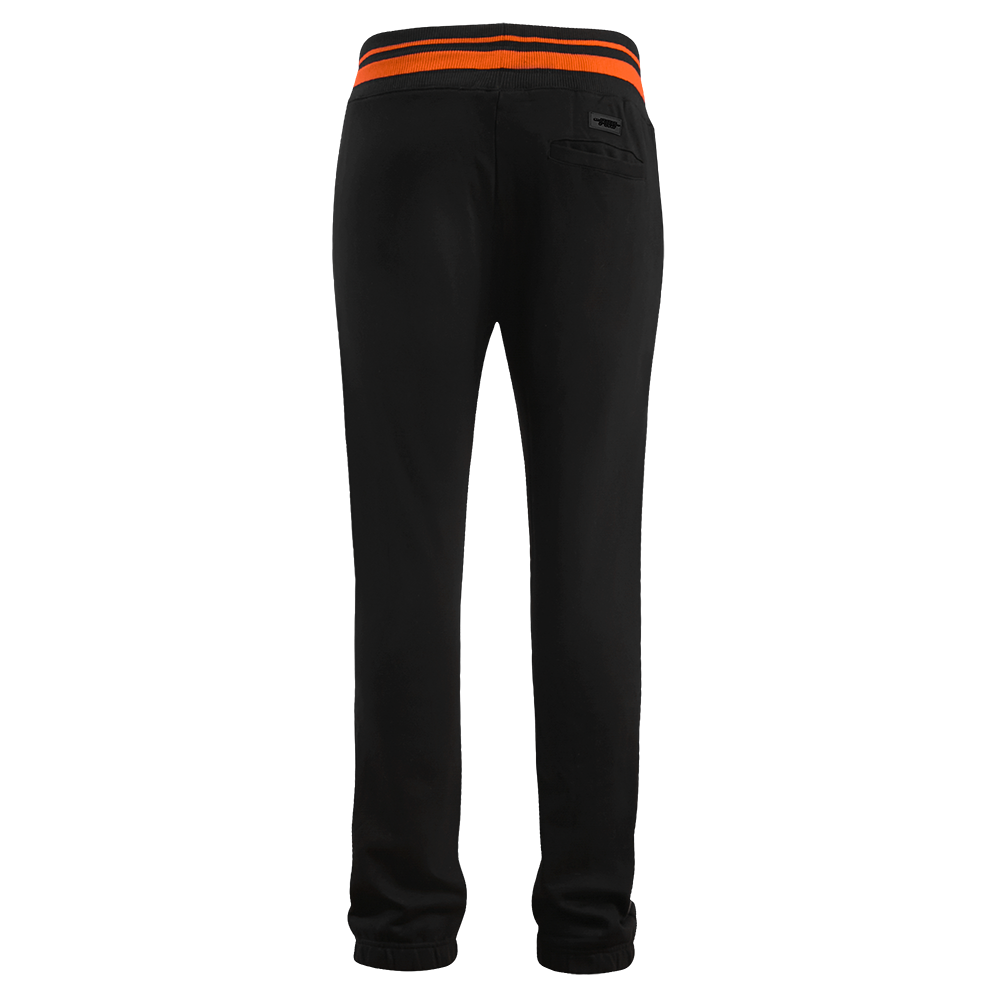 Pro Standard Men's MLB Baltimore Orioles Mashup Rib Sweatpants - Black/Orange - BLACK/ORANGE Thumbnail View 2
