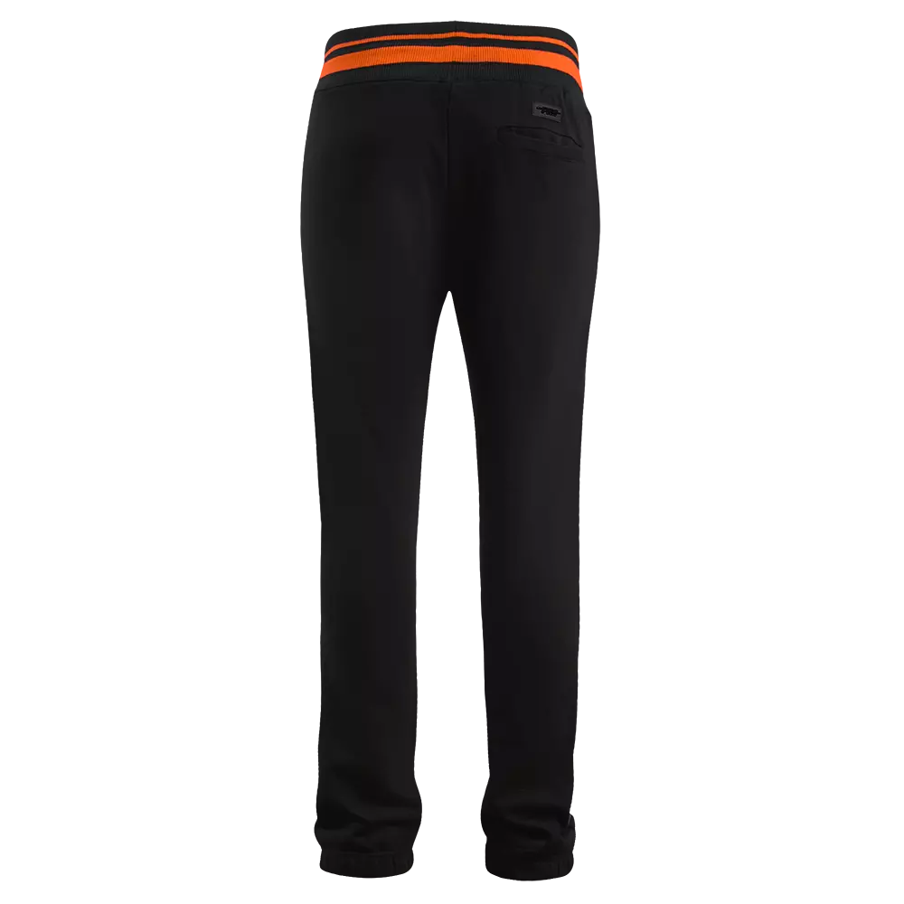Pro Standard Men's MLB Baltimore Orioles Mashup Rib Sweatpants - Black/Orange - BLACK/ORANGE