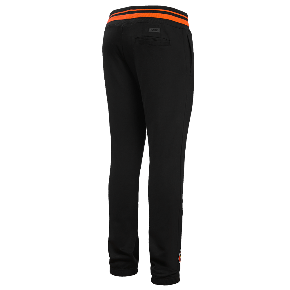 Pro Standard Men's MLB Baltimore Orioles Mashup Rib Sweatpants - Black/Orange - BLACK/ORANGE Thumbnail View 4