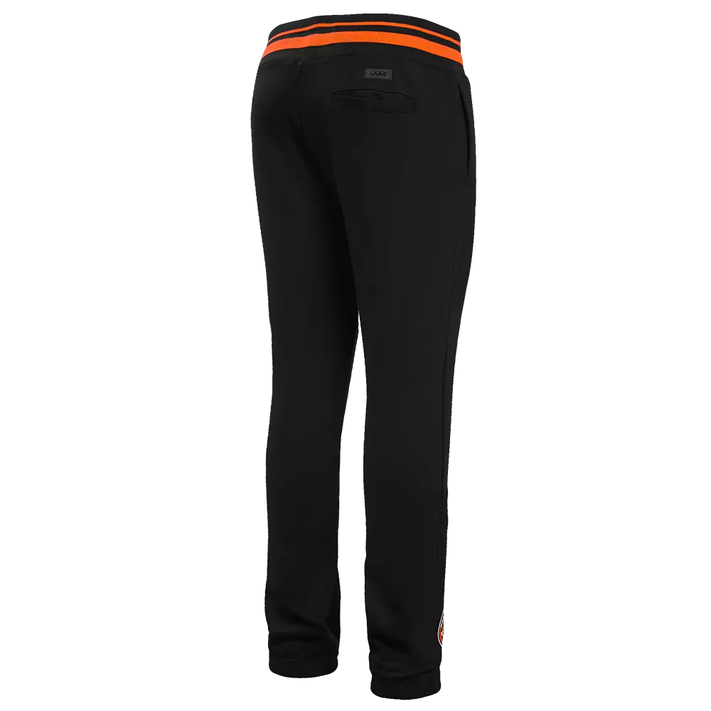 Pro Standard Men's MLB Baltimore Orioles Mashup Rib Sweatpants -Black/Orange - BLACK/ORANGE