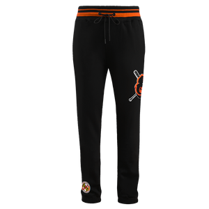 Pro Standard Men's MLB Baltimore Orioles Mashup Rib Sweatpants -Black/Orange