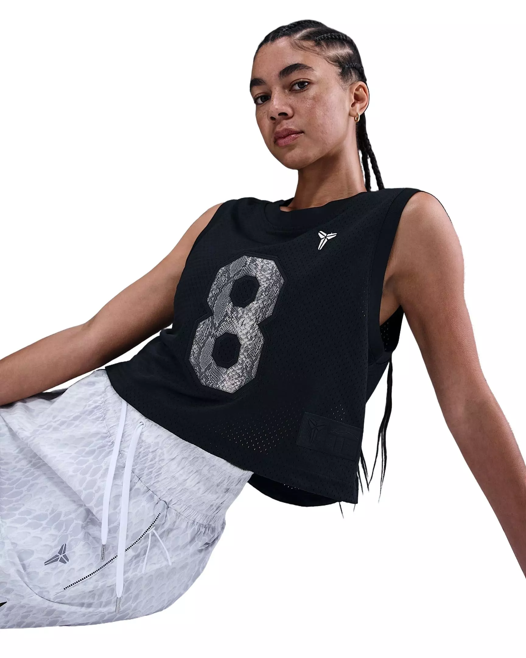 Kobe Women's Cropped Jersey -Black/Tan - BLACK/TAN