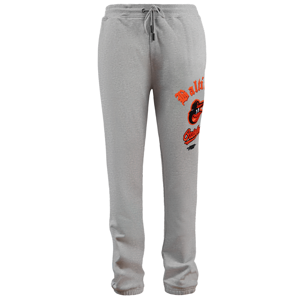 Pro Standard Men's MLB Baltimore Orioles Old English Sweatpants - Grey - GREY Thumbnail View 1