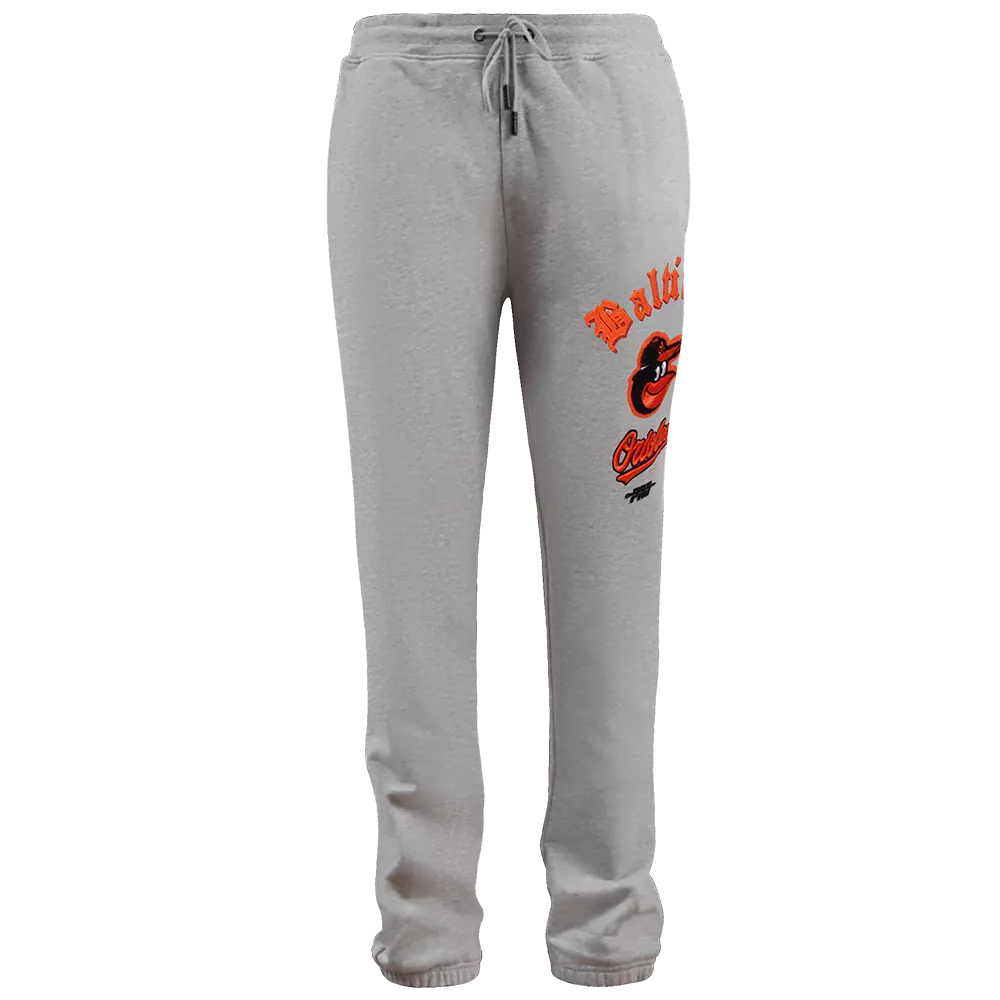 Pro Standard Men's MLB Baltimore Orioles Old English Sweatpants - Grey - GREY
