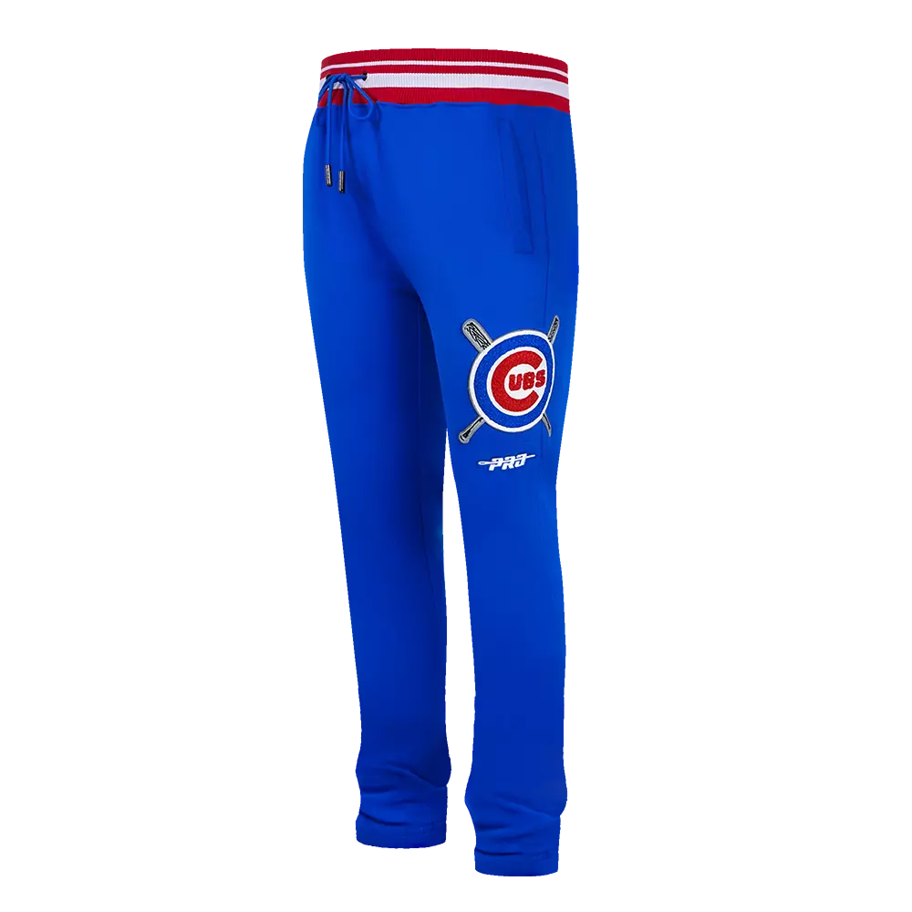 Pro Standard Men's MLB Chicago Cubs Mashup Rib Sweatpants - Royal/Red - ROYAL/RED