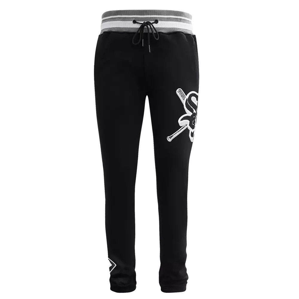Pro Standard Men's MLB Chicago White Sox Mashup Rib Sweatpants - Black/Grey - BLACK/GREY