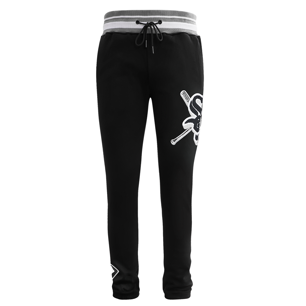 Pro Standard Men's MLB Chicago White Sox Mashup Rib Sweatpants -Black/Grey - BLACK/GREY Thumbnail View 1