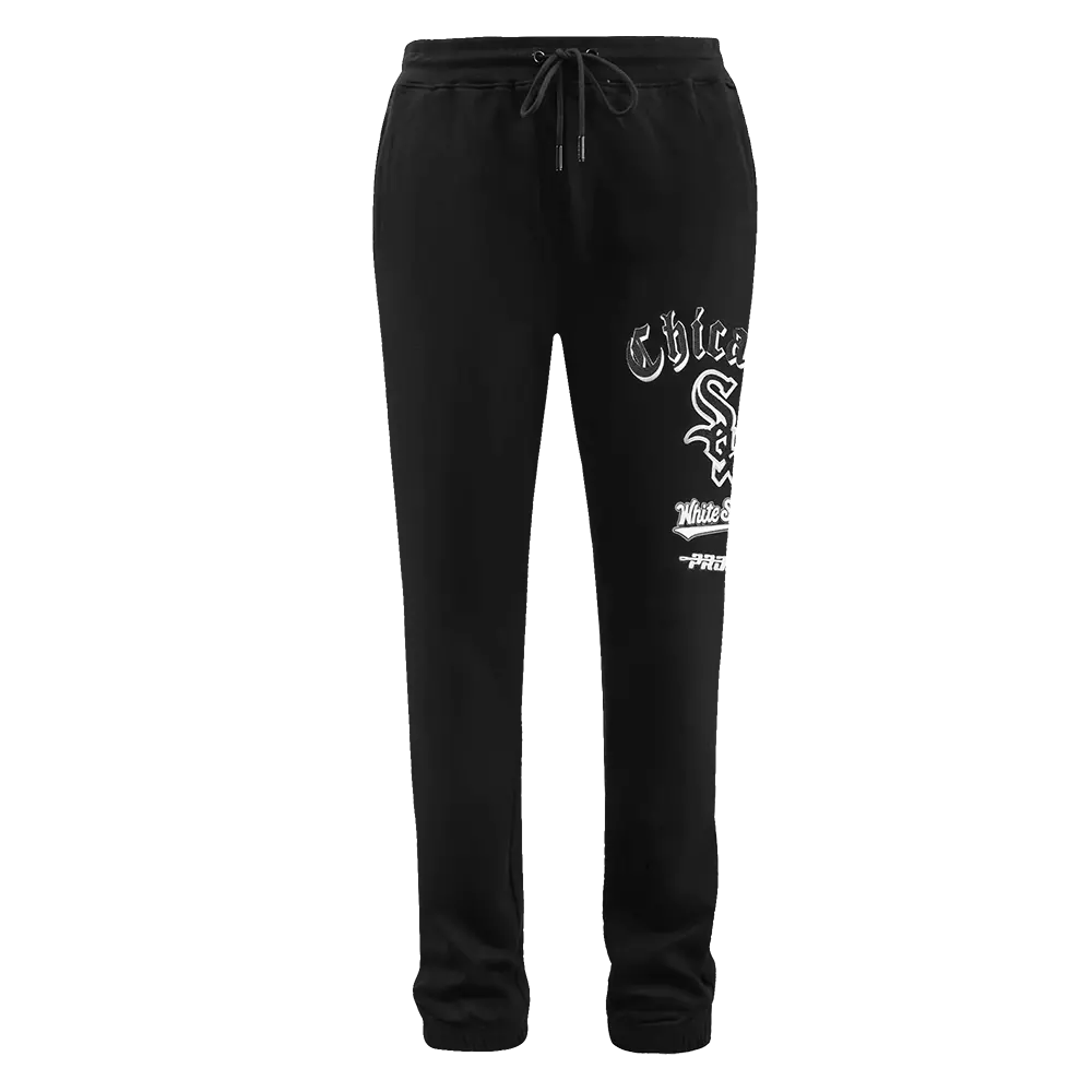 Pro Standard Men's MLB Chicago White Sox Old English Sweatpants -Black - BLACK