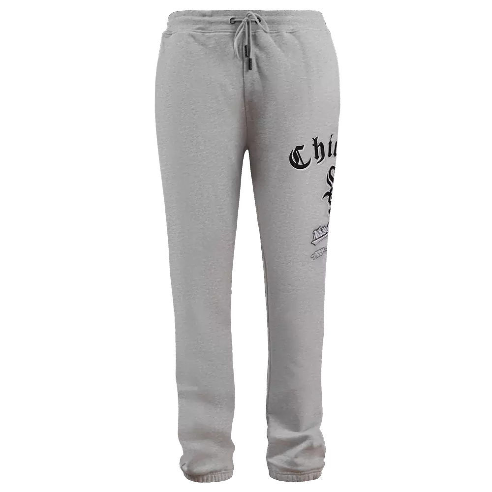 Pro Standard Men's MLB Chicago White Sox Old English Sweatpants -Grey - GREY