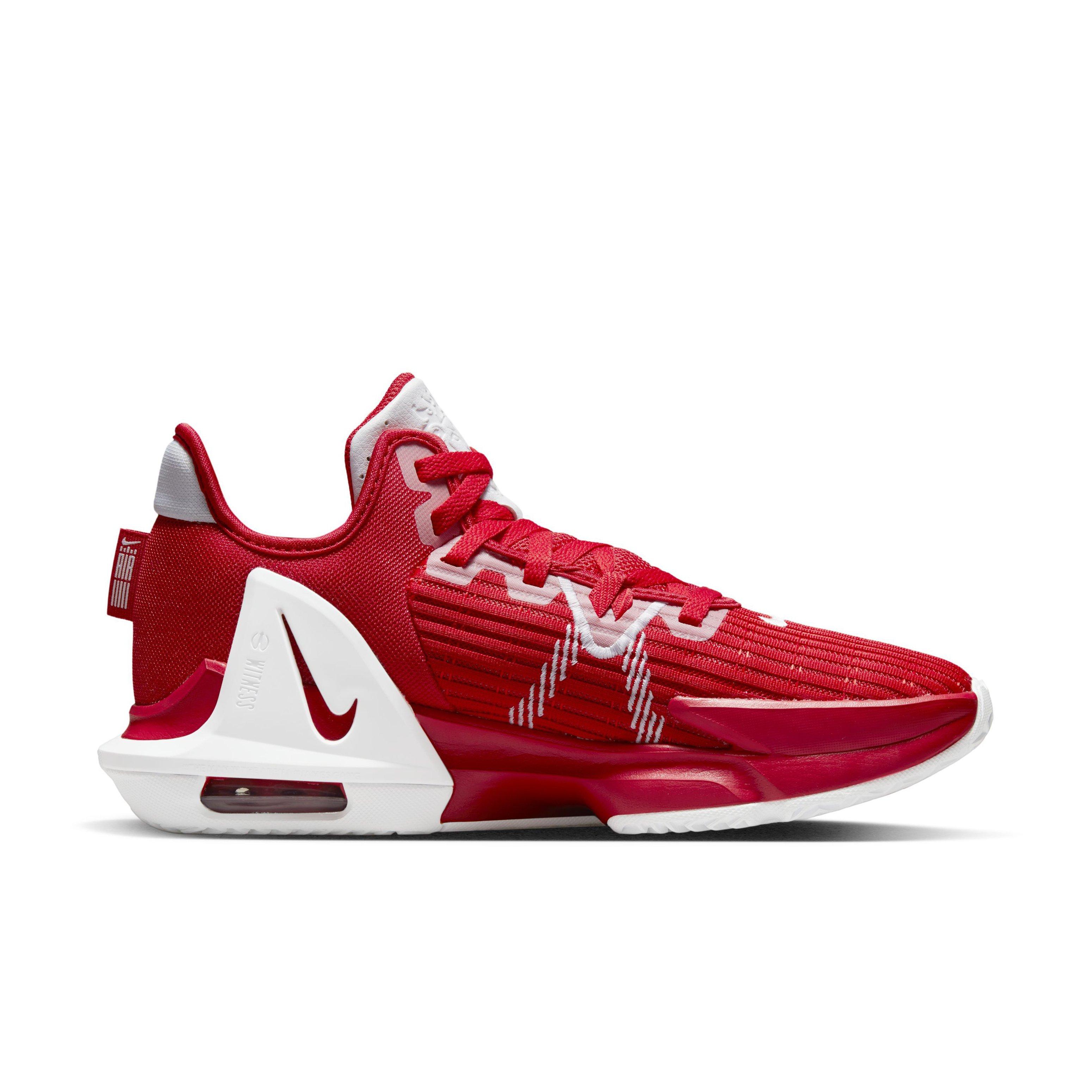 Lebron james shoes red and sale white