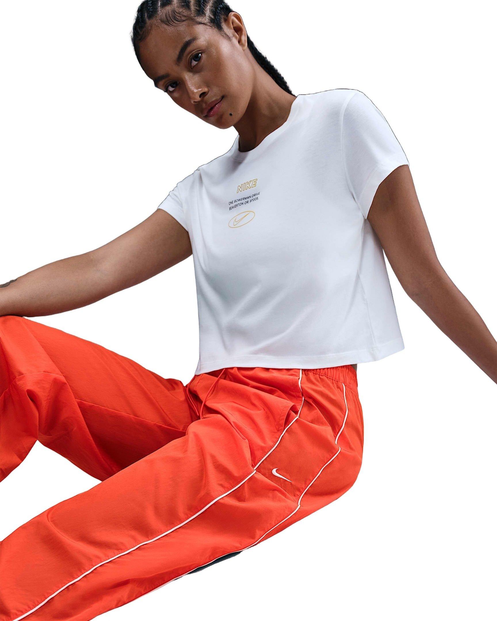 Nike Women's Windrunner High-Waisted Woven Open-Hem Pants - Red - RED Thumbnail View 3