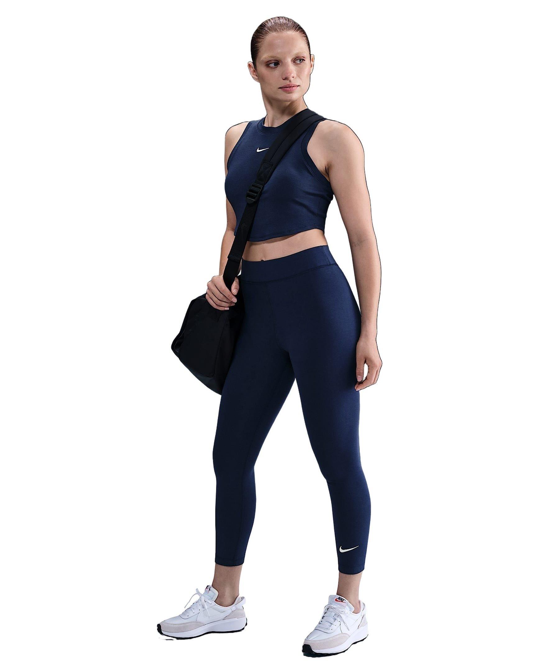Nike Women's Sportswear Classic High-Waisted 7/8 Leggings -Navy - NAVY Thumbnail View 4