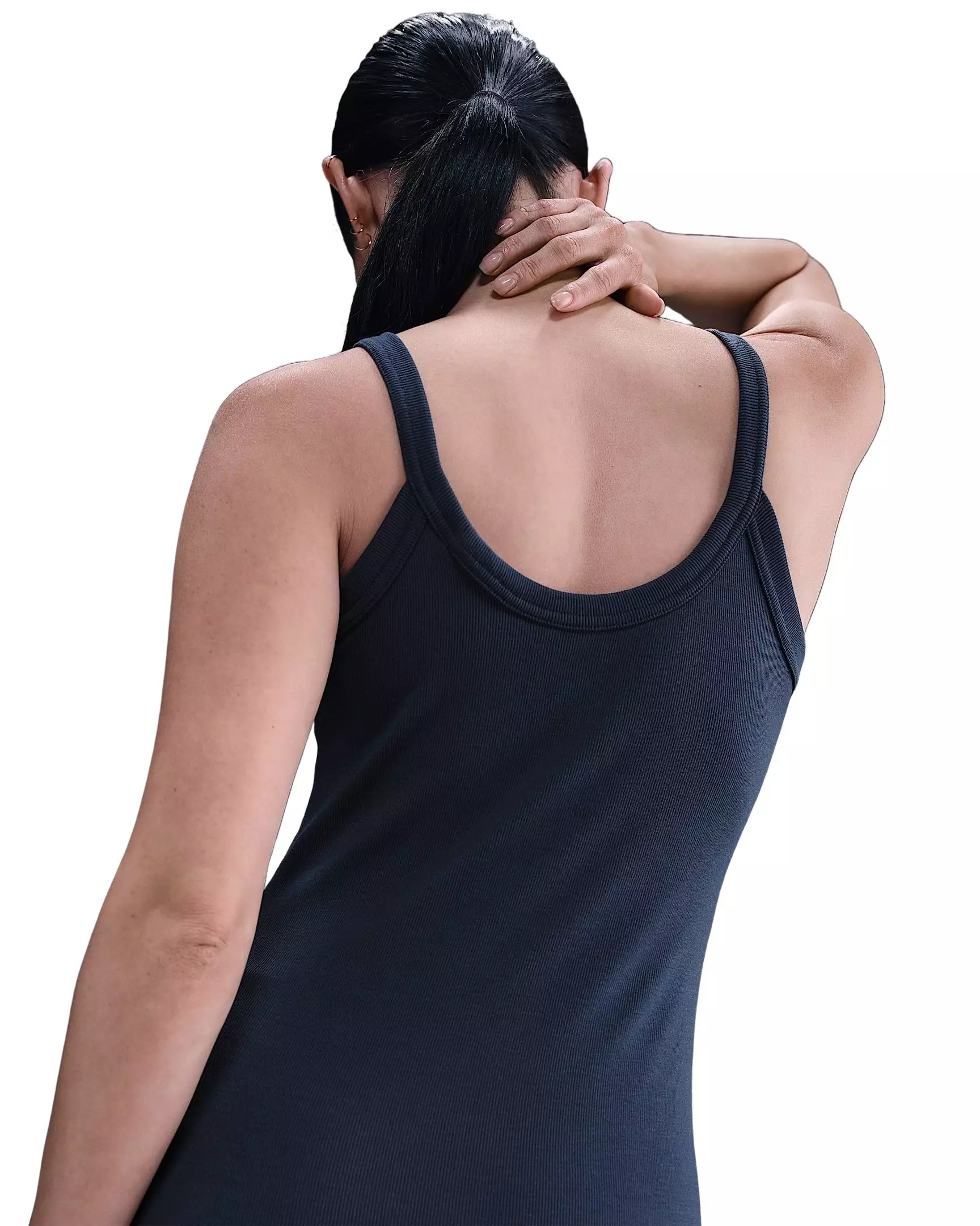 Nike Women's Sportswear Chill Knit Tight Mini-Rib Tank Dress -Navy - NAVY