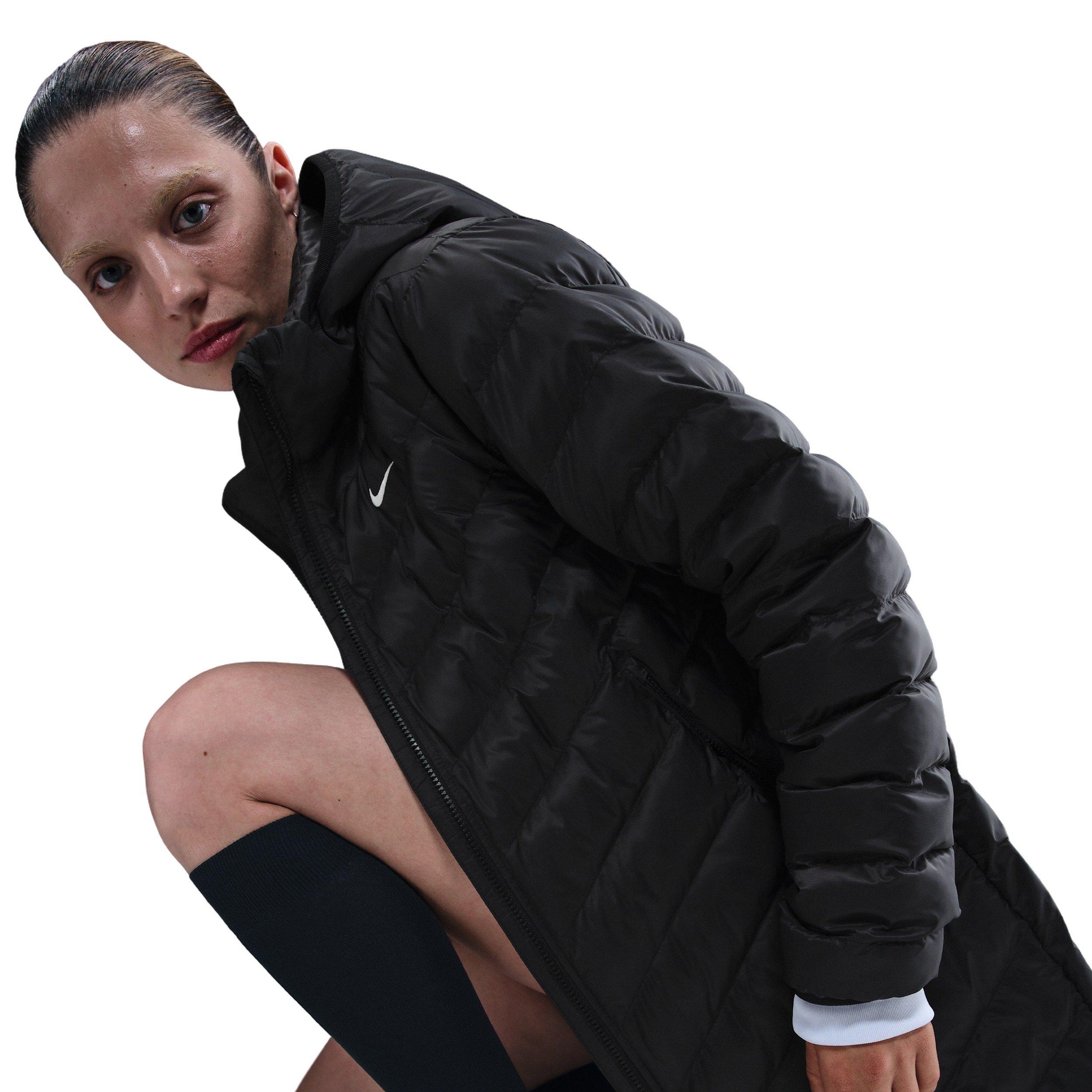 Nike Women's Sportswear Windpuffer Therma-FIT Hooded Parka - Black - BLACK Thumbnail View 4