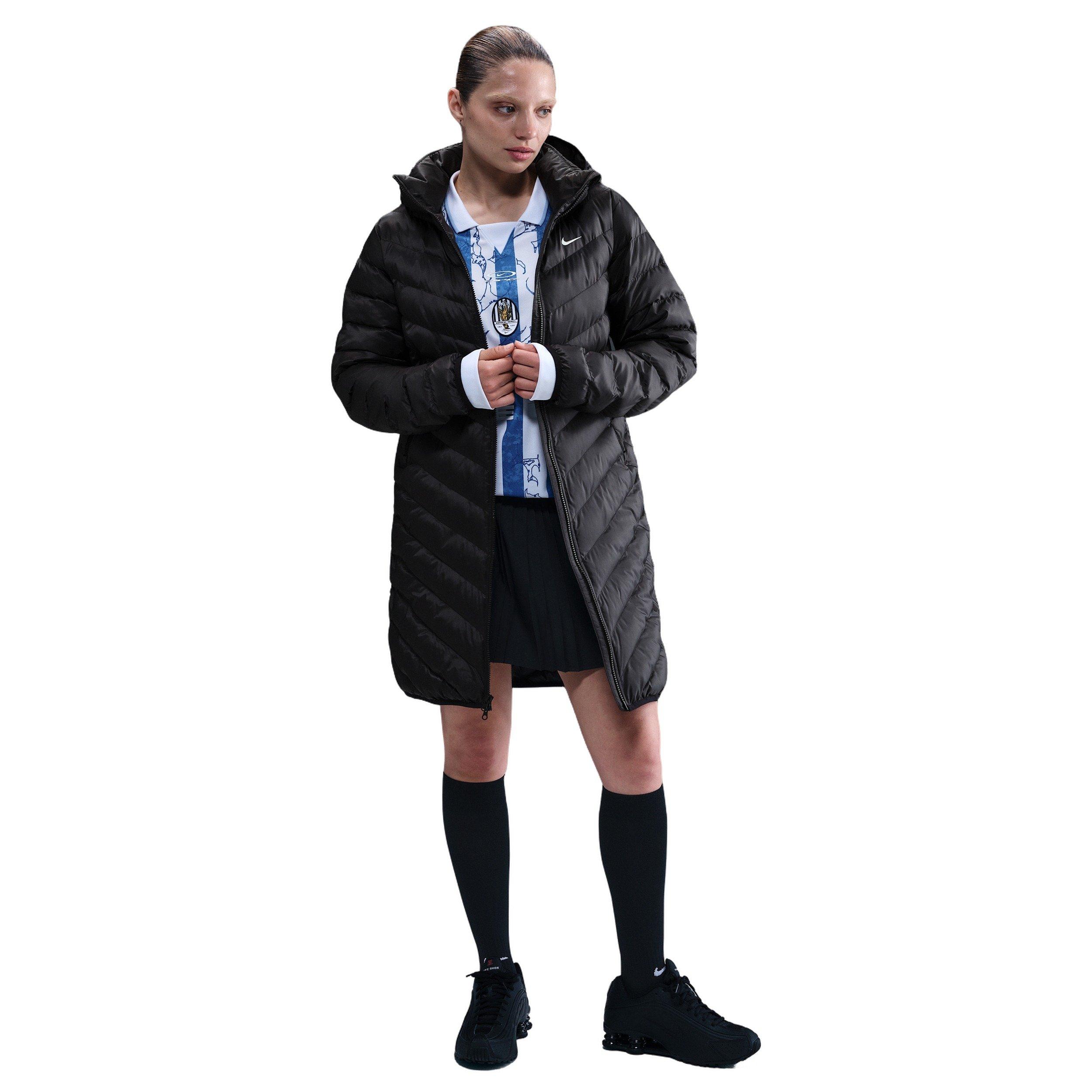 Nike Women's Sportswear Windpuffer Therma-FIT Hooded Parka -Black - BLACK Thumbnail View 5