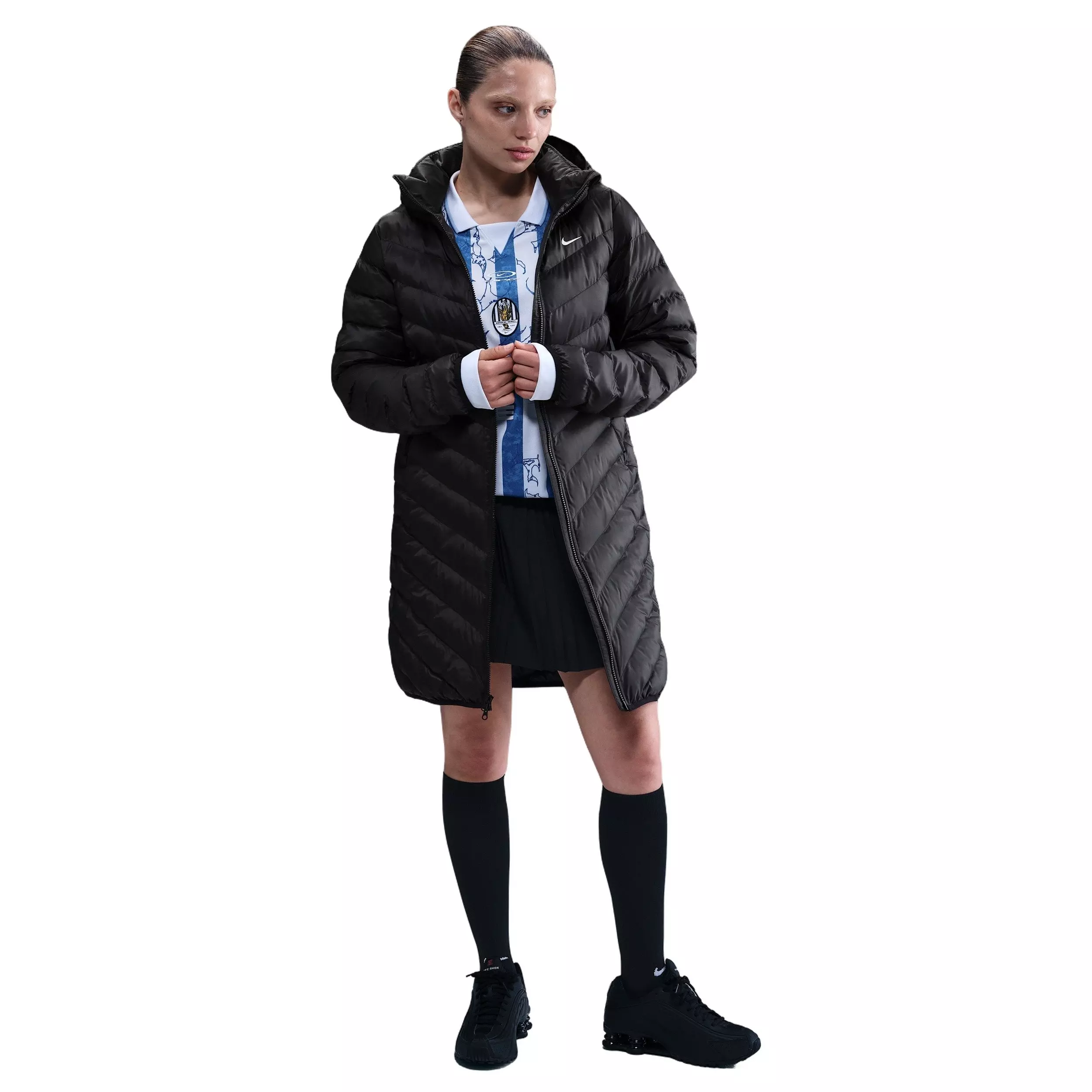 Nike Women's Sportswear Windpuffer Therma-FIT Hooded Parka -Black - BLACK