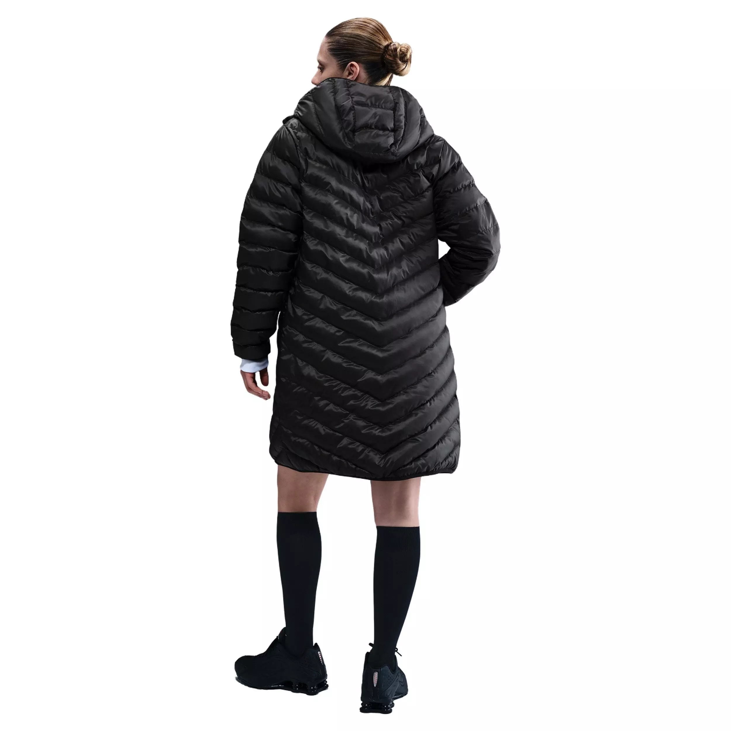 Nike Women's Sportswear Windpuffer Therma-FIT Hooded Parka -Black - BLACK