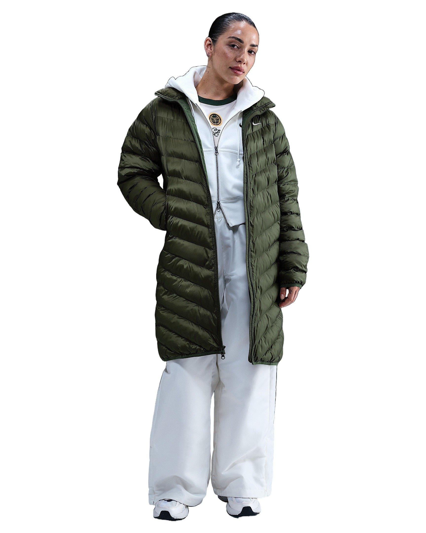 Nike Women's Sportswear Windpuffer Therma-FIT Hooded Parka -Olive - OLIVE Thumbnail View 5