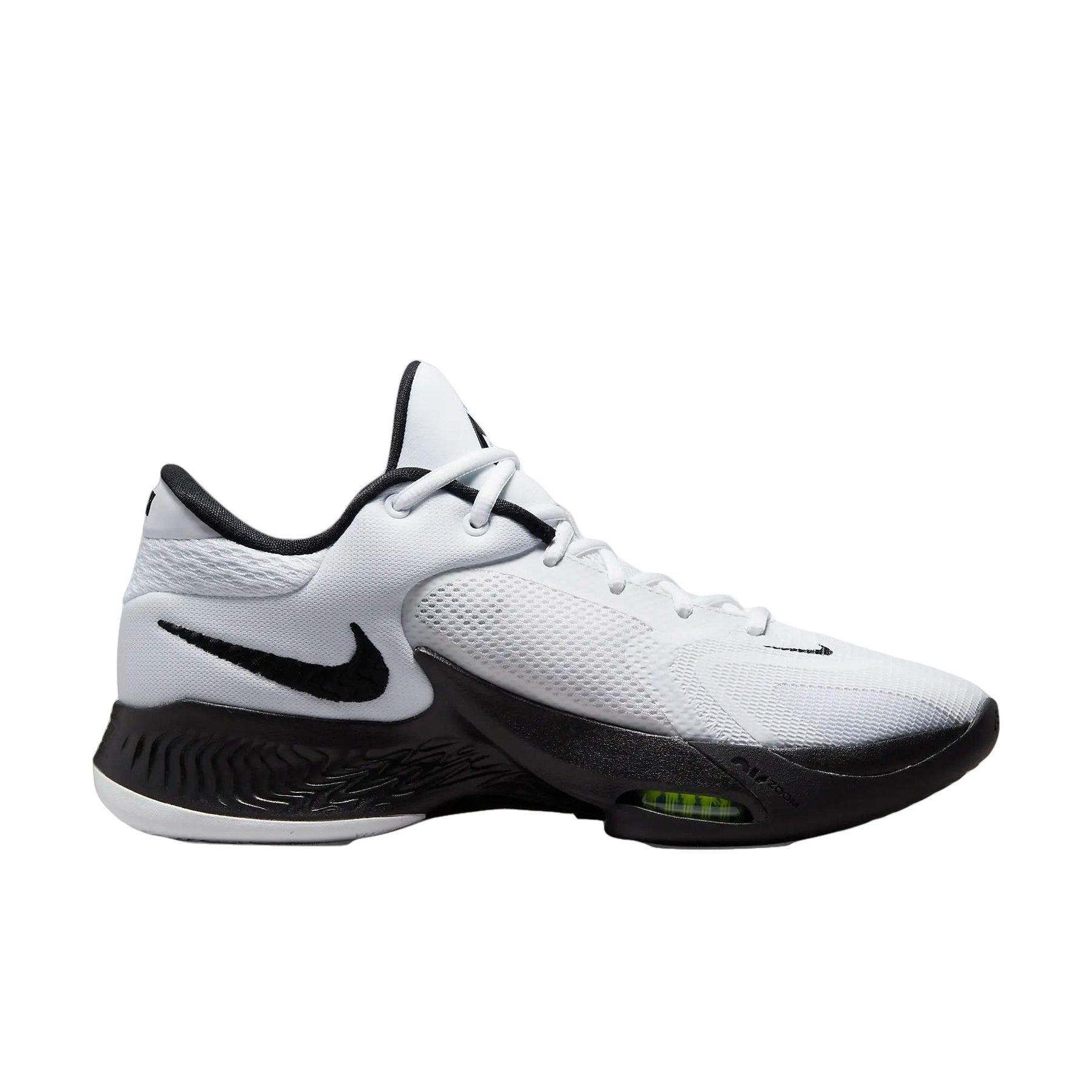 Nike Zoom Freak 4 (Team) "White/White/Black" Men's Basketball Shoe - WHITE/WHITE/BLACK Thumbnail View 1
