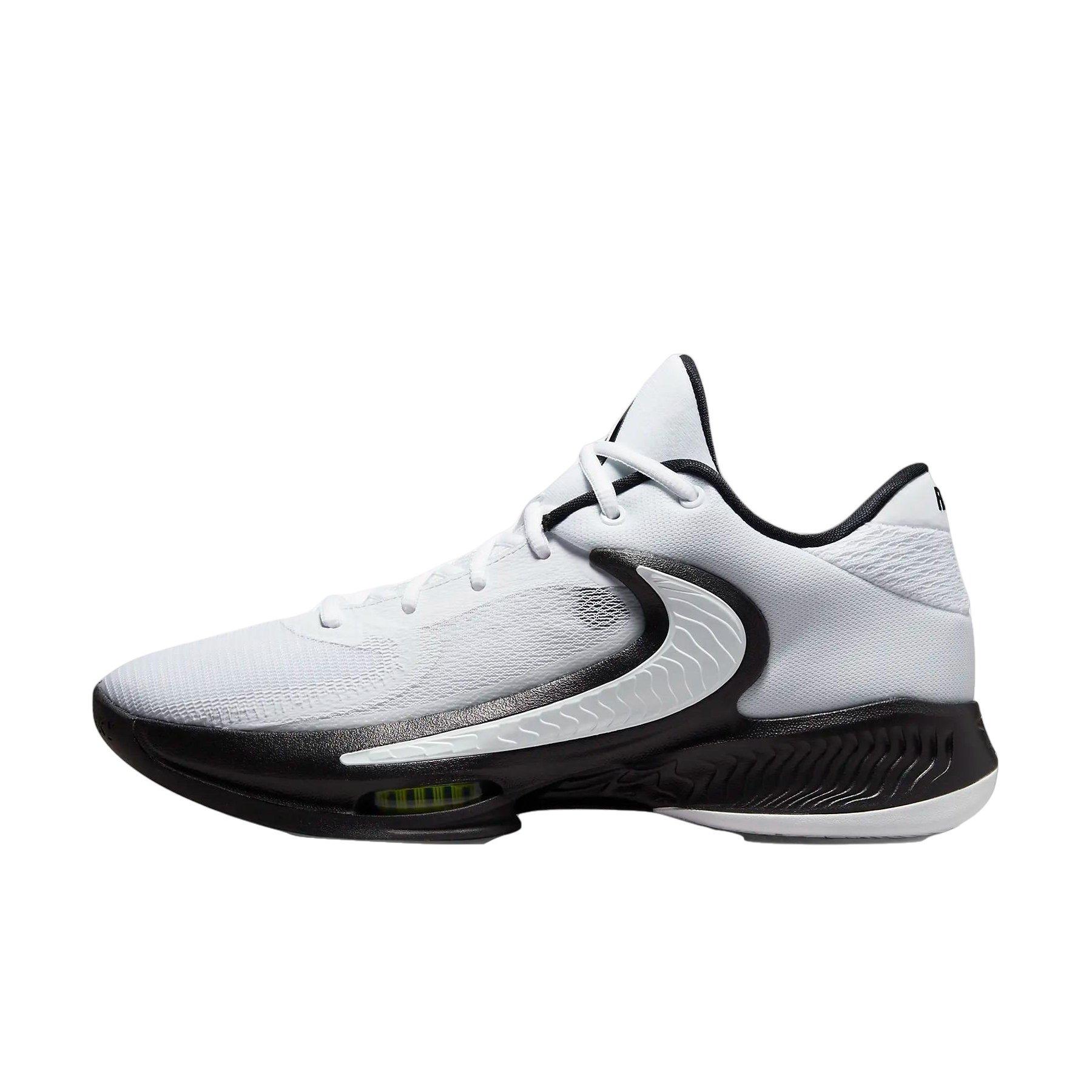 Nike Zoom Freak 4 (Team) "White/White/Black" Men's Basketball Shoe - WHITE/WHITE/BLACK Thumbnail View 2