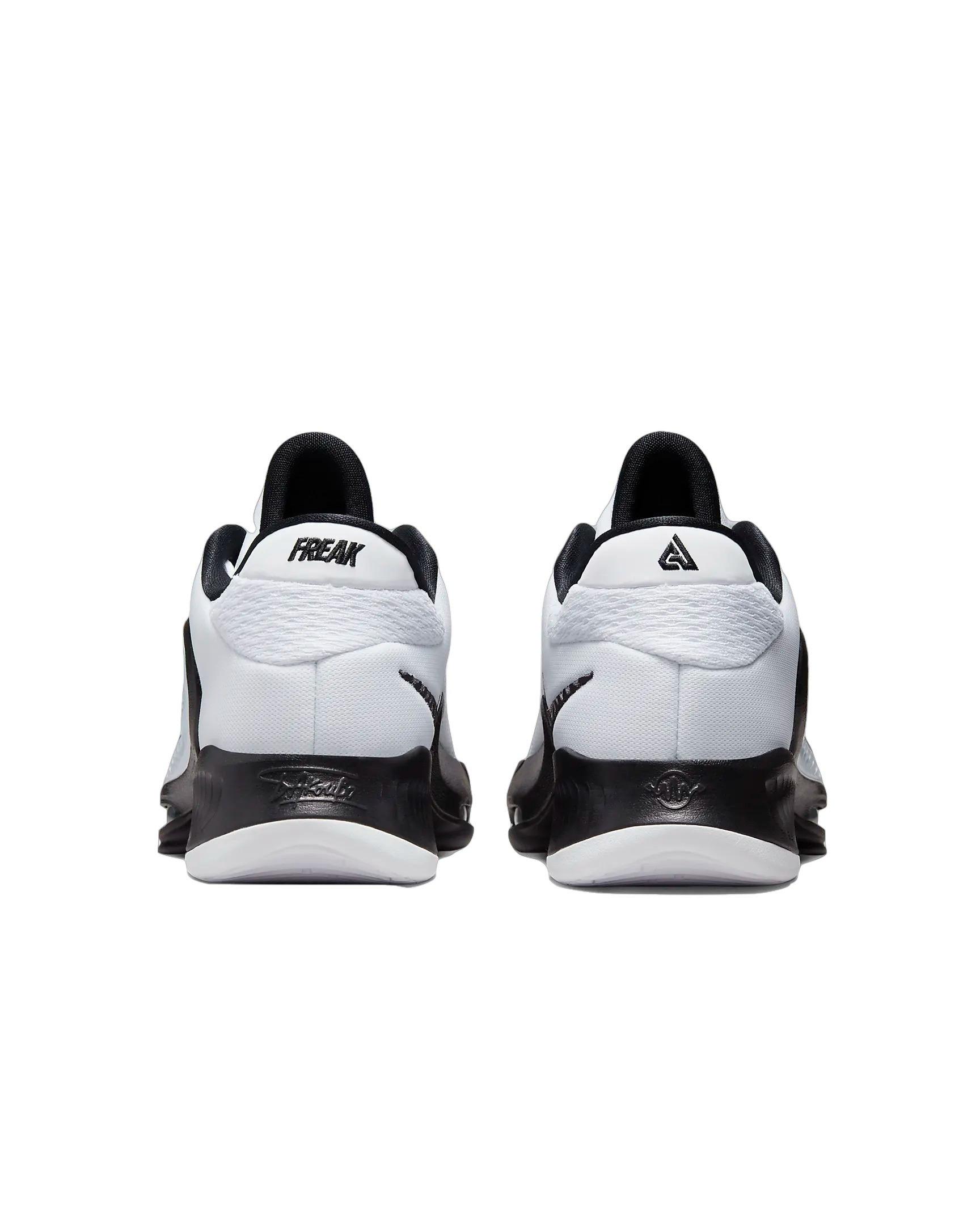 Nike Zoom Freak 4 (Team) "White/White/Black" Men's Basketball Shoe - WHITE/WHITE/BLACK Thumbnail View 5