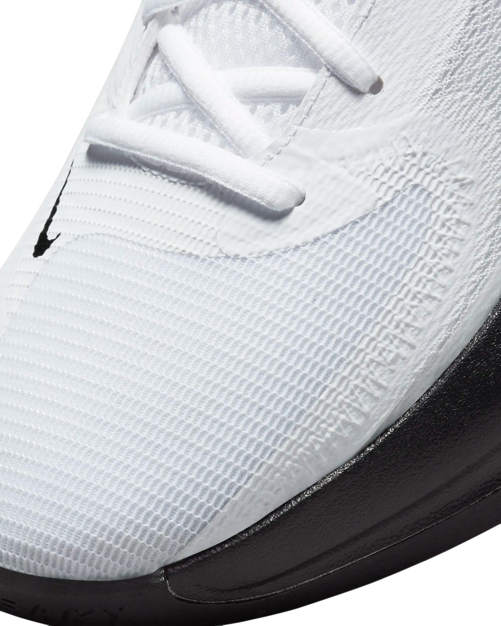 Nike Zoom Freak 4 (Team) "White/White/Black" Men's Basketball Shoe - WHITE/WHITE/BLACK Thumbnail View 7