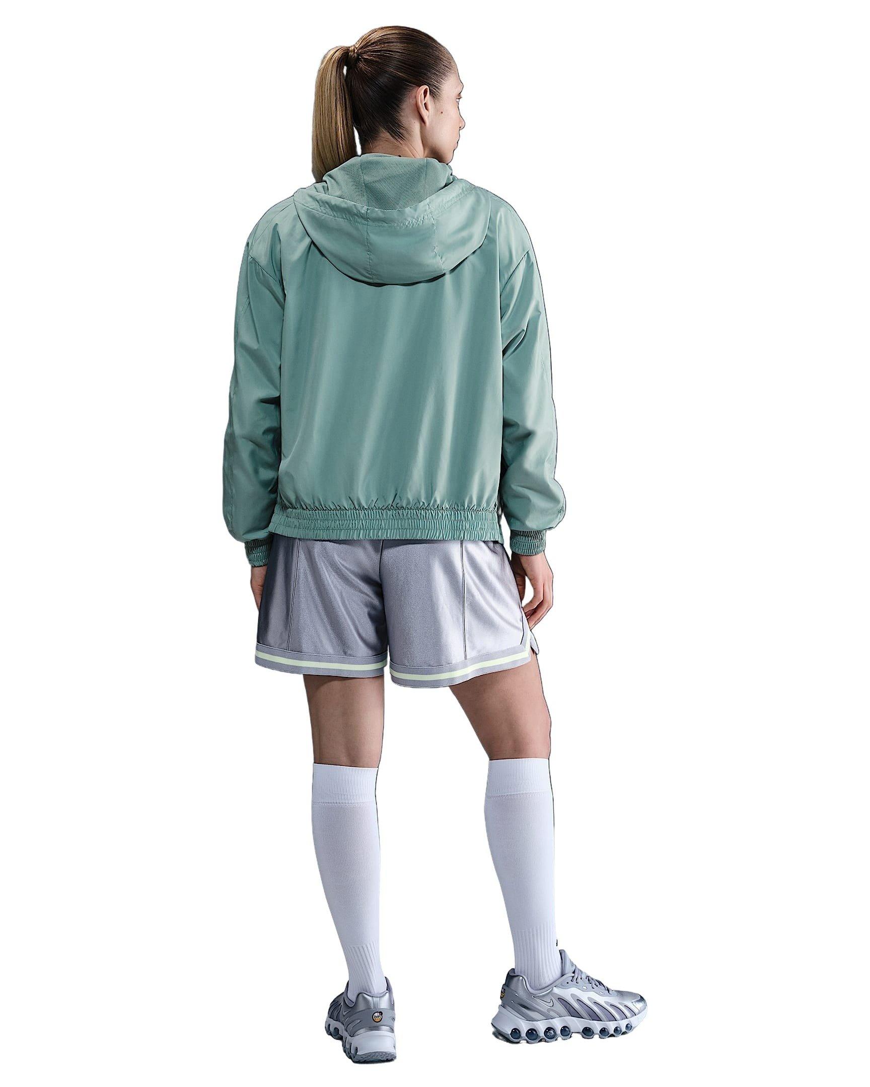 Nike Women's Sportswear Classic Woven Loose UV Hooded Jacket -Green - GREEN Thumbnail View 5