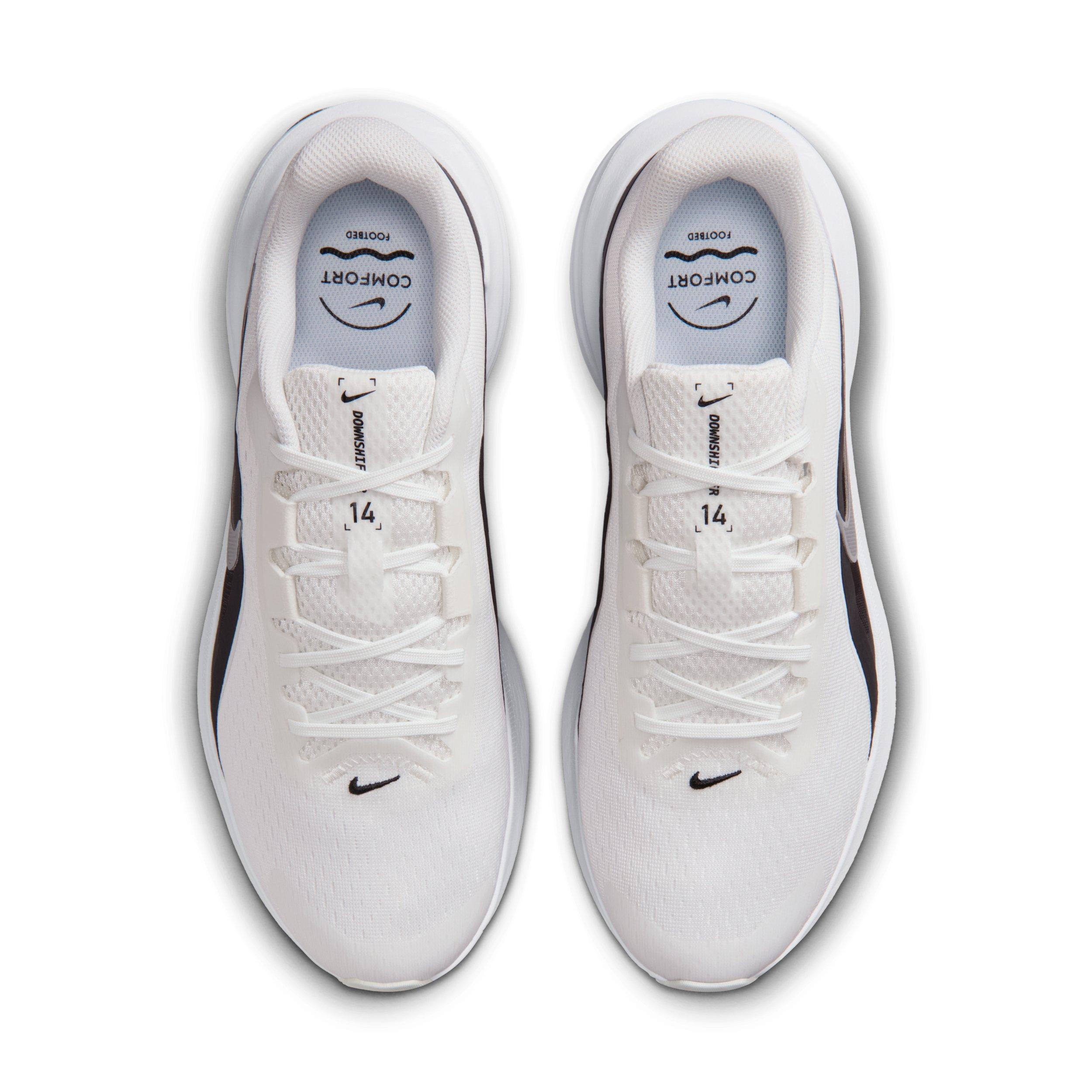 Nike Downshifter 14 "Summit White/Black/White/Metallic Silver" Men's Running Shoe - WHITE/BLACK/WHITE/SILVER Thumbnail View 4