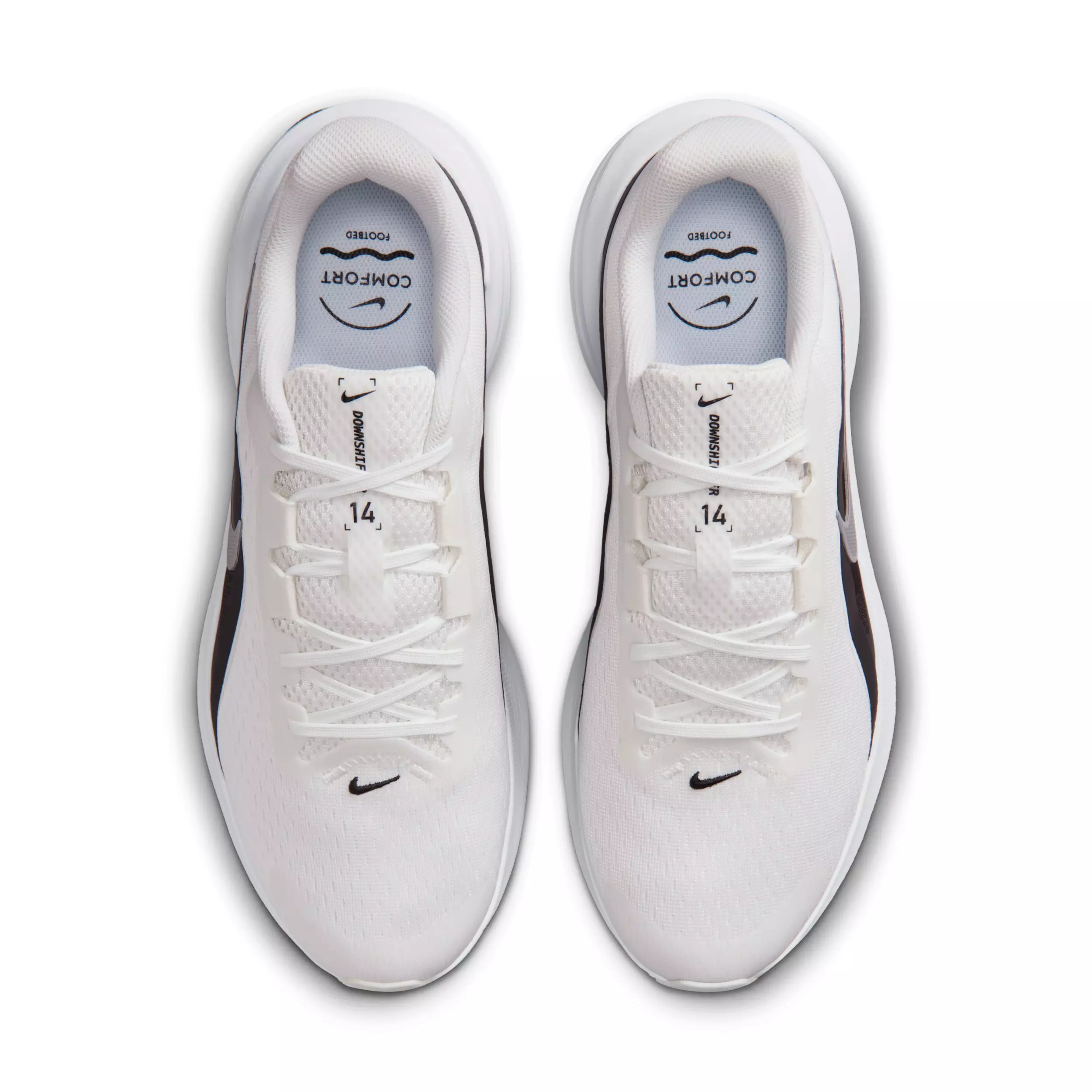 Nike Downshifter 14 "Summit White/Black/White/Metallic Silver" Men's Running Shoe - WHITE/BLACK/WHITE/SILVER