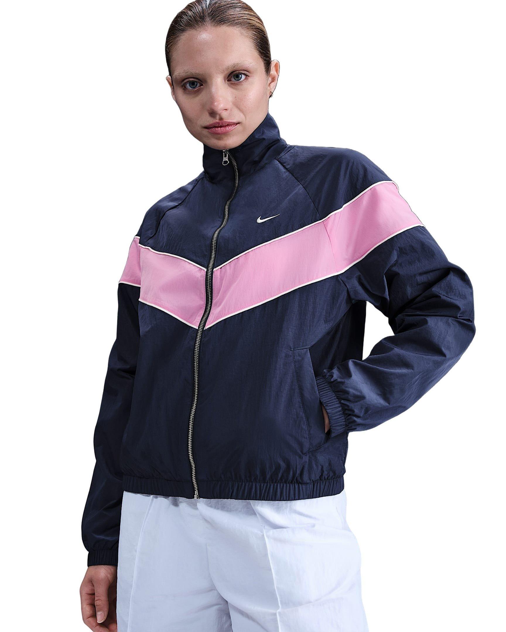 Nike Women's Windrunner Loose UV Woven Full-Zip Jacket -Navy/Pink - NAVY/PINK Thumbnail View 1