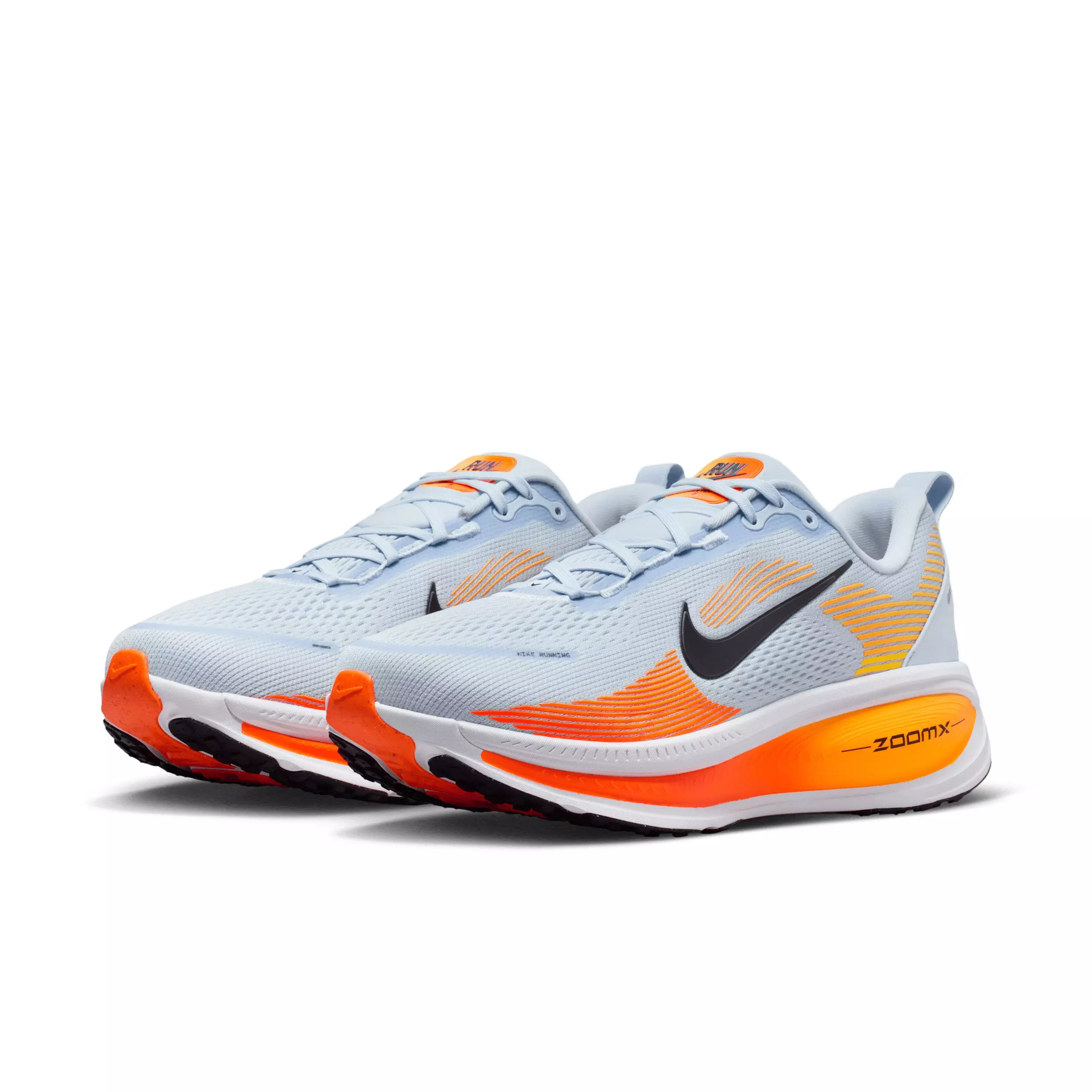 Nike Vomero 18 "Hydrogen Blue/Laser Orange/Total Orange/Black" Men's Wide Running Shoe - BLUE/ORANGE/ORANGE/BLACK