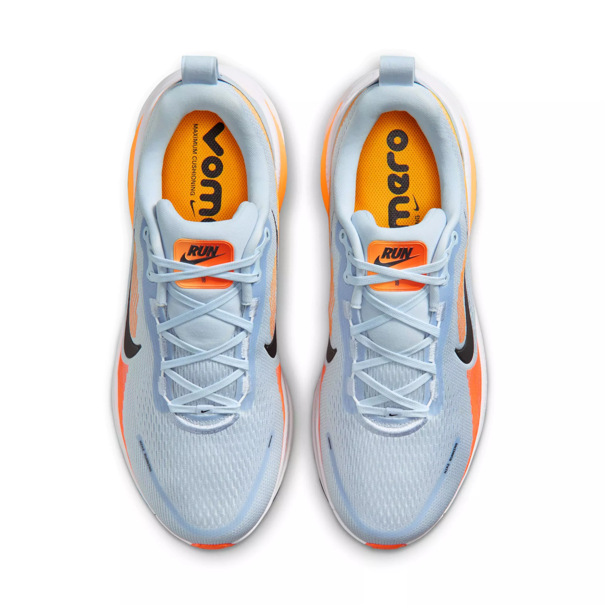 Nike Vomero 18 "Hydrogen Blue/Laser Orange/Total Orange/Black" Men's Wide Running Shoe - BLUE/ORANGE/ORANGE/BLACK