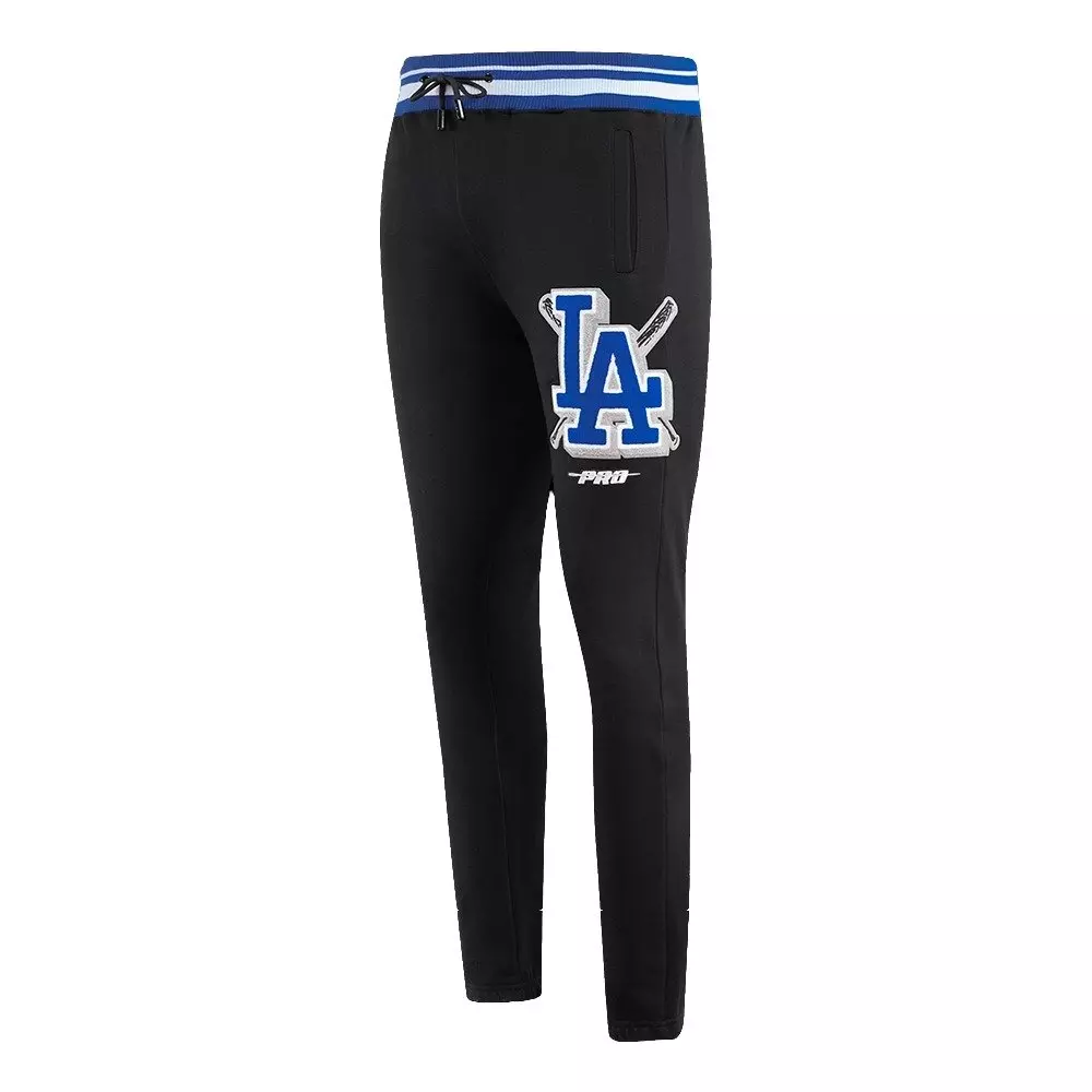 Pro Standard Men's MLB Los Angeles Dodgers Mashup Rib Sweatpants -Black/Blue - BLACK/BLUE