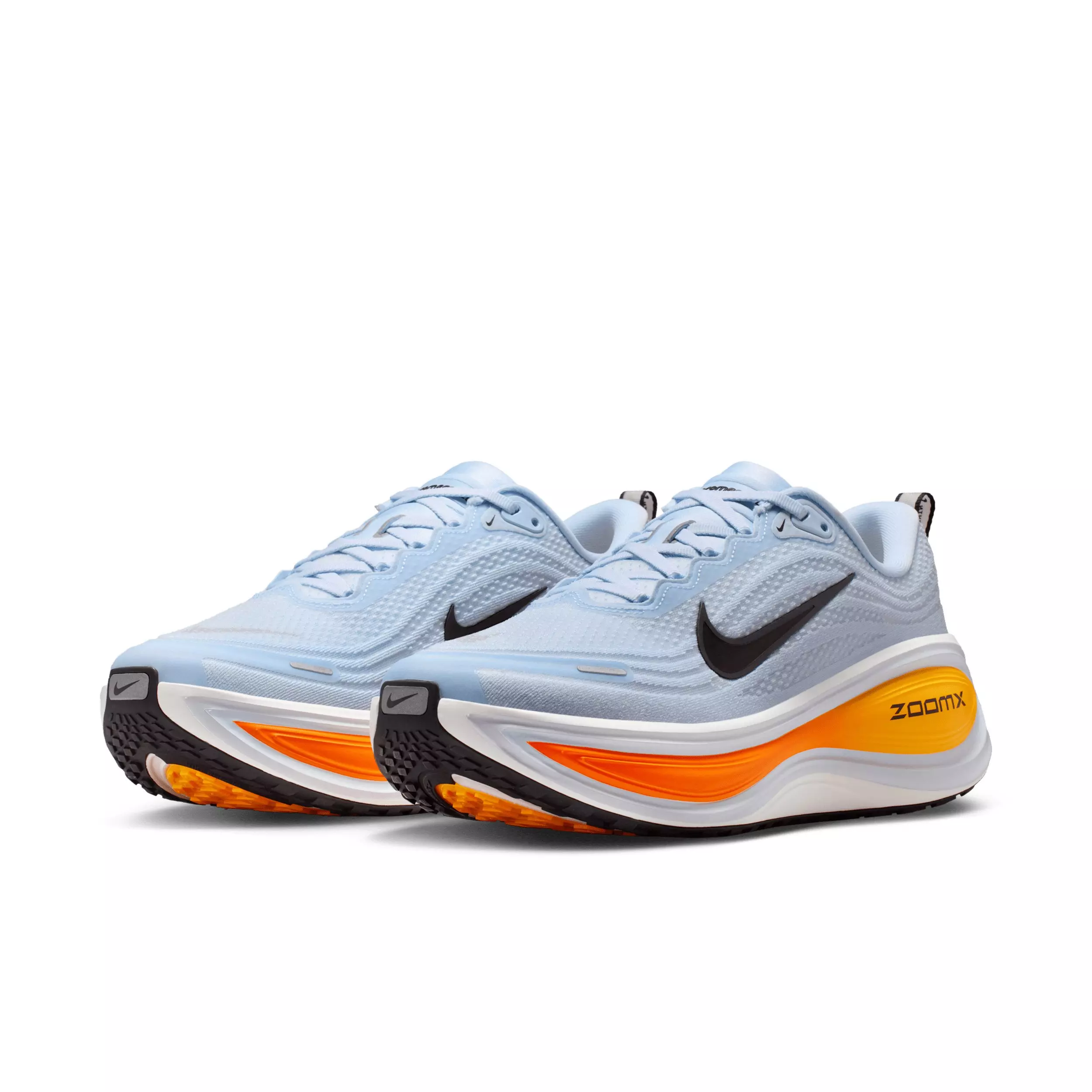Nike Vomero Plus "Hydrogen Blue/White/Total Orange/Black" Men's Wide Running Shoe - BLUE/WHITE/ORANGE/BLACK