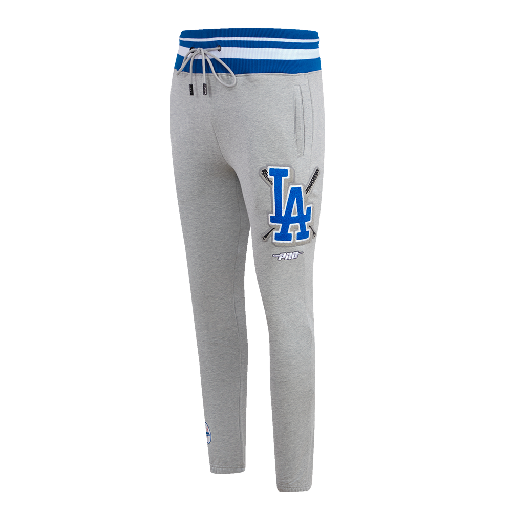 Pro Standard Men's MLB Los Angeles Dodgers Mashup Rib Sweatpants -Grey/Blue - GREY/BLUE Thumbnail View 3