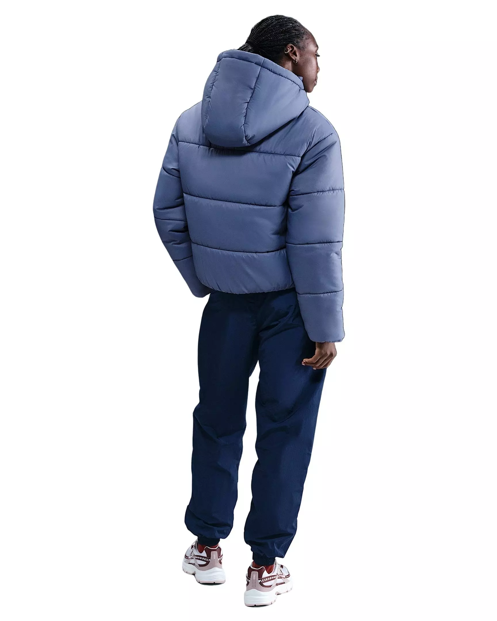 Nike Women's Sportswear Classic Puffer Therma-FIT Loose Hooded Jacket - Indigo - INDIGO