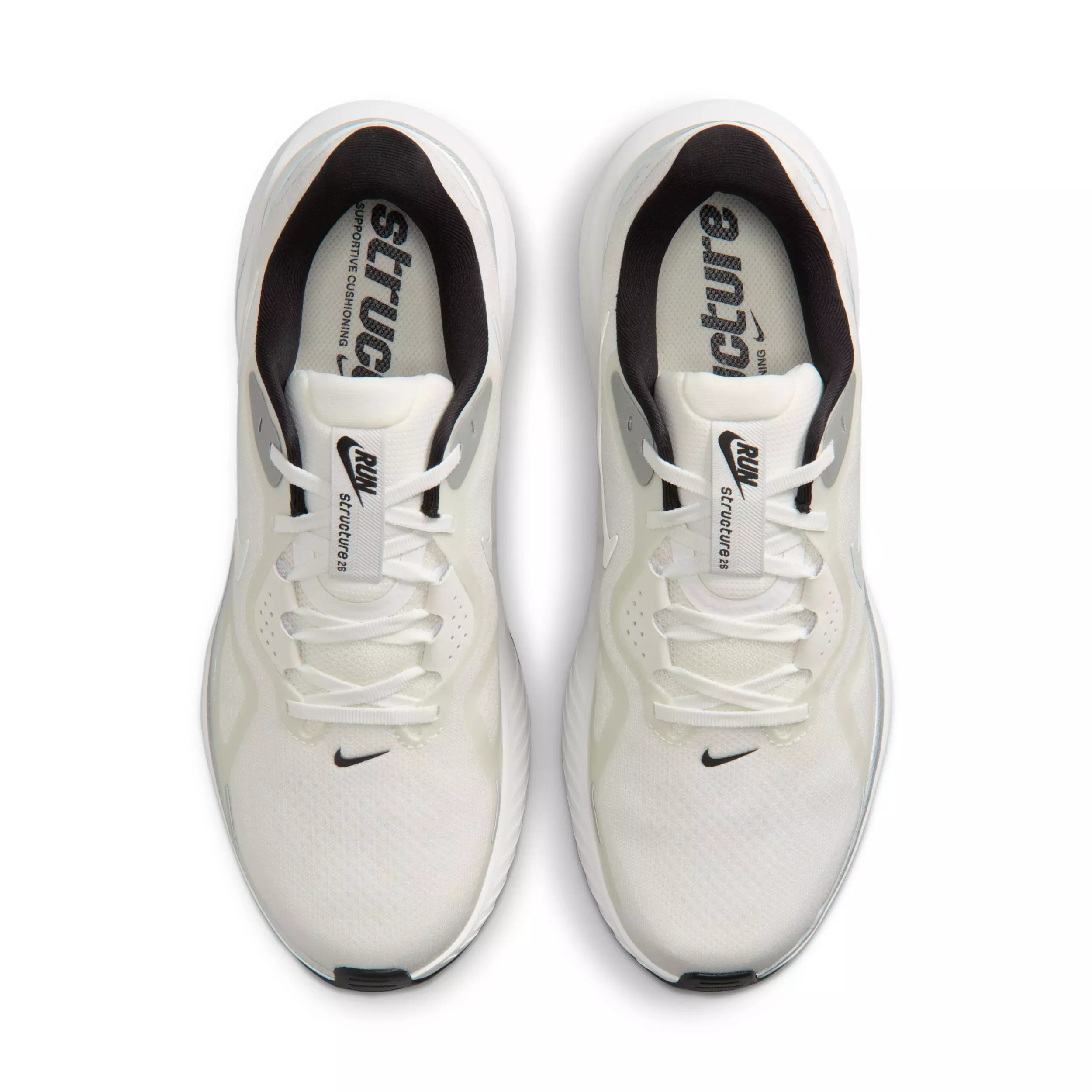 Nike Structure 26 "Summit White/Black/White/Metallic Silver" Men's Running Shoe - WHITE/BLACK/WHITE/SILVER