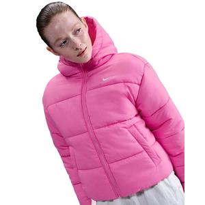 Nike Women's Sportswear Classic Puffer Therma-FIT Loose Hooded Jacket -Pink/White
