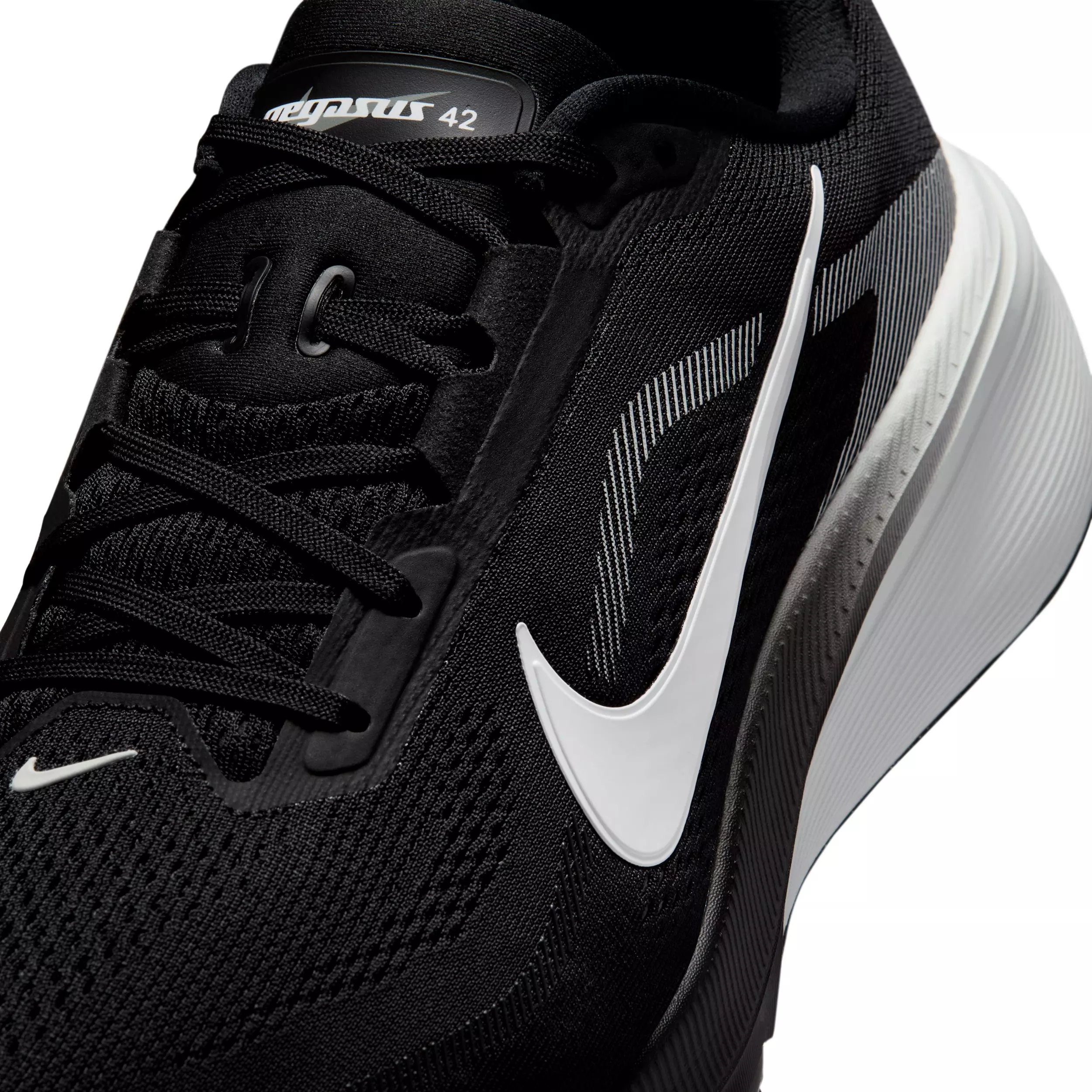 Nike Pegasus 42 "Black/Photon Dust/White" Men's Wide Running Shoe - BLACK/DUST/WHITE