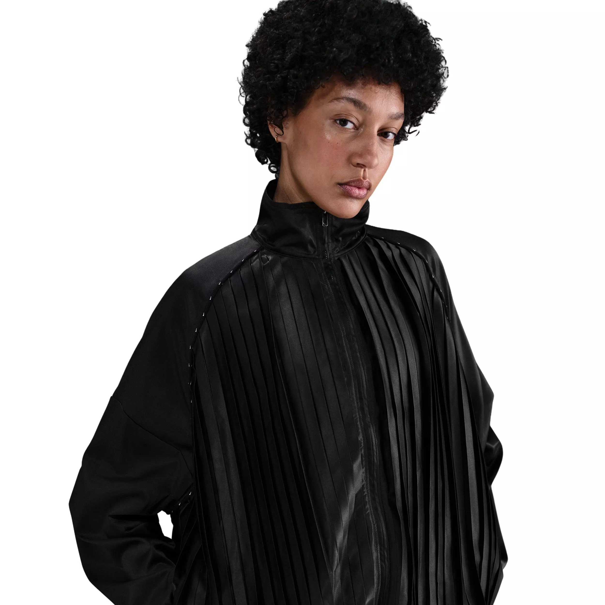 Nike Women's Sportswear Collection Pleated Track Jacket -Black - BLACK