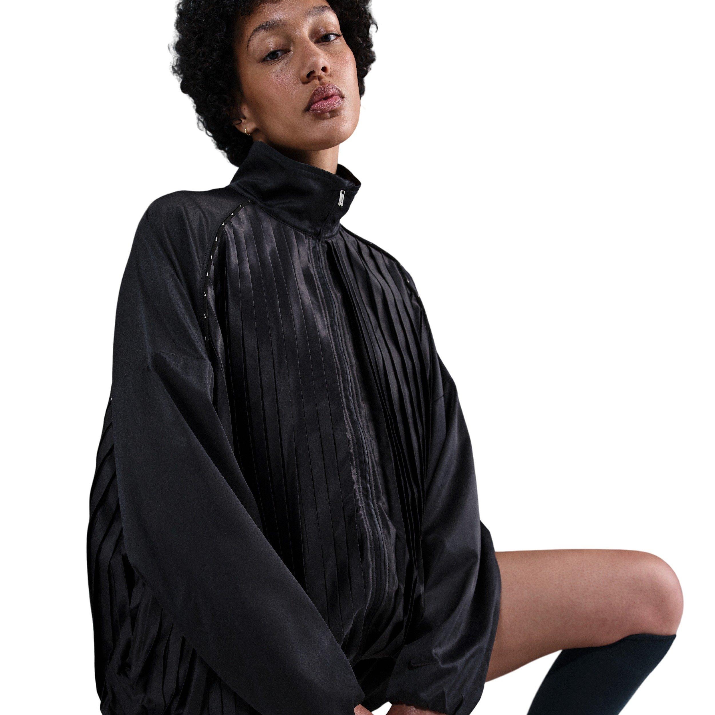 Nike Women's Sportswear Collection Pleated Track Jacket -Black - BLACK Thumbnail View 3