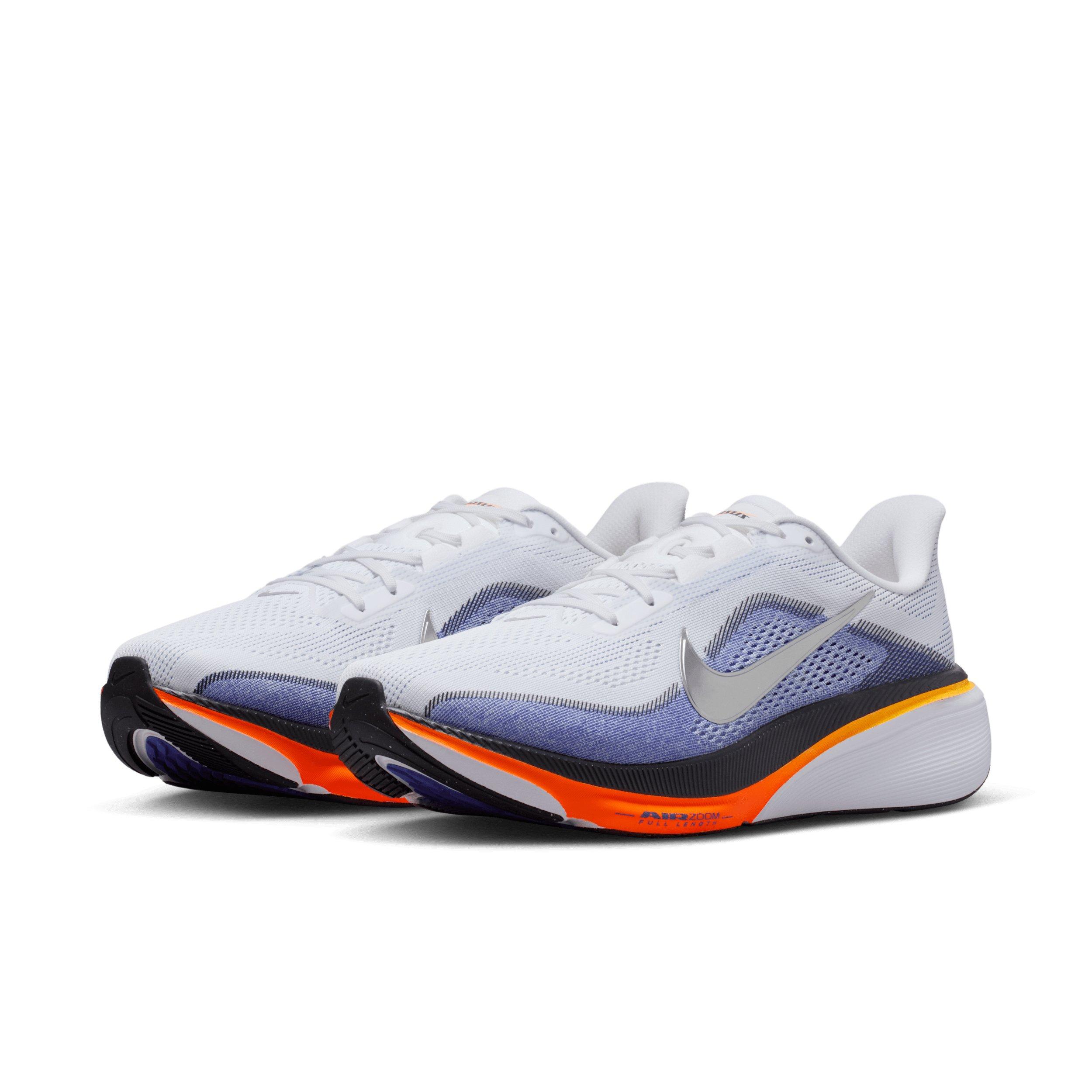 Nike Pegasus 42 "White/Lapis/Total Orange/Metallic Silver" Men's Wide Running Shoe - WHITE/LAPIS/ORANGE/SILVER