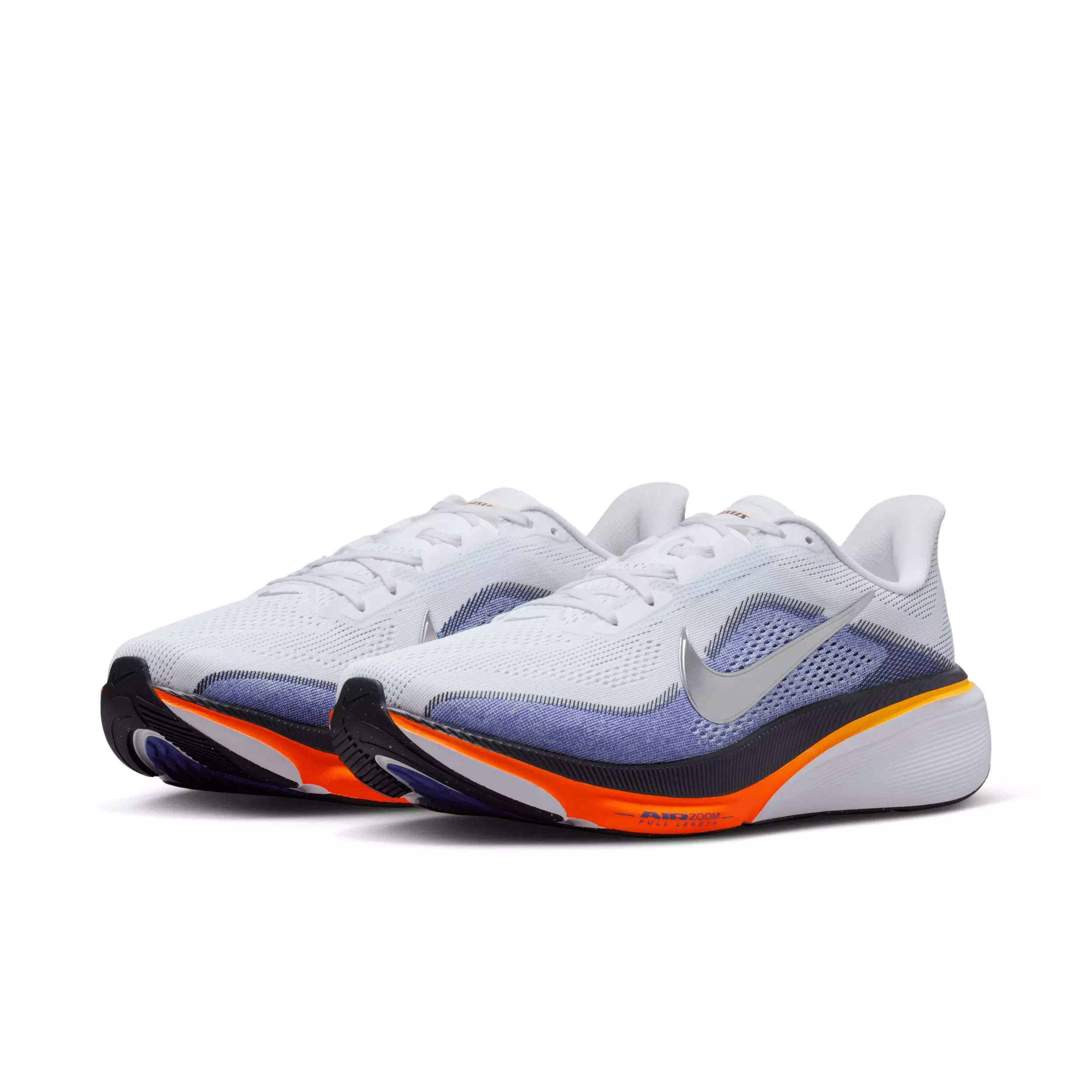 Nike Pegasus 42 "White/Lapis/Total Orange/Metallic Silver" Men's Wide Running Shoe - WHITE/LAPIS/ORANGE/SILVER