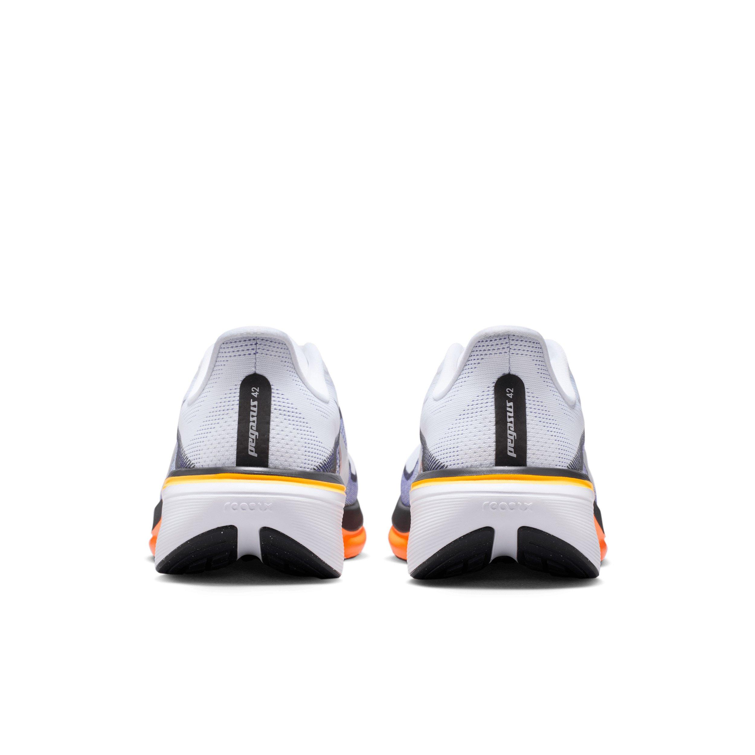 Nike Pegasus 42 "White/Lapis/Total Orange/Metallic Silver" Men's Wide Running Shoe - WHITE/LAPIS/ORANGE/SILVER