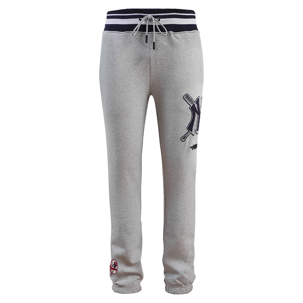Pro Standard Men's MLB New York Yankees Mashup Rib Sweatpants - Grey/Navy - GREY/NAVY Thumbnail View 1