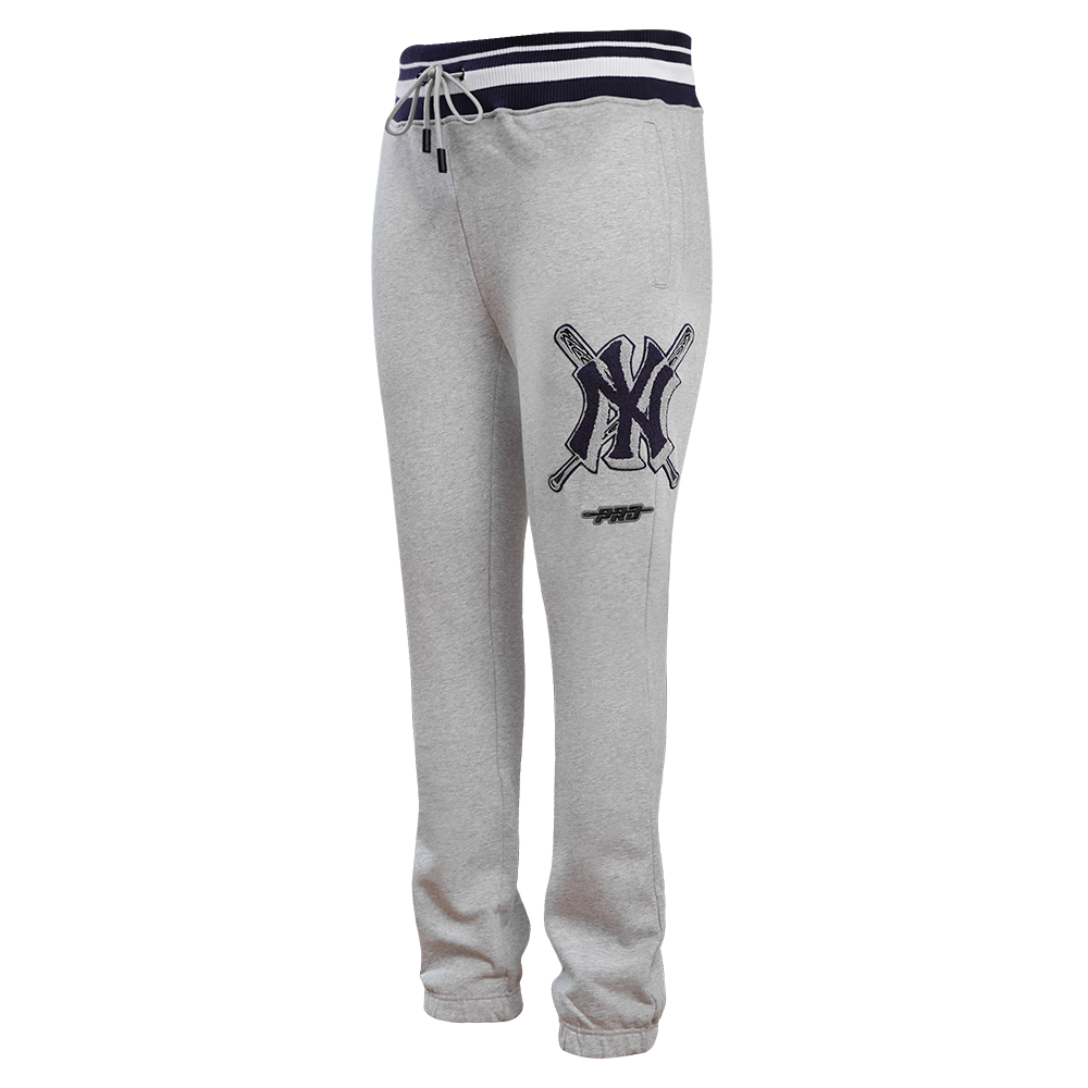 Pro Standard Men's MLB New York Yankees Mashup Rib Sweatpants - Grey/Navy - GREY/NAVY Thumbnail View 3