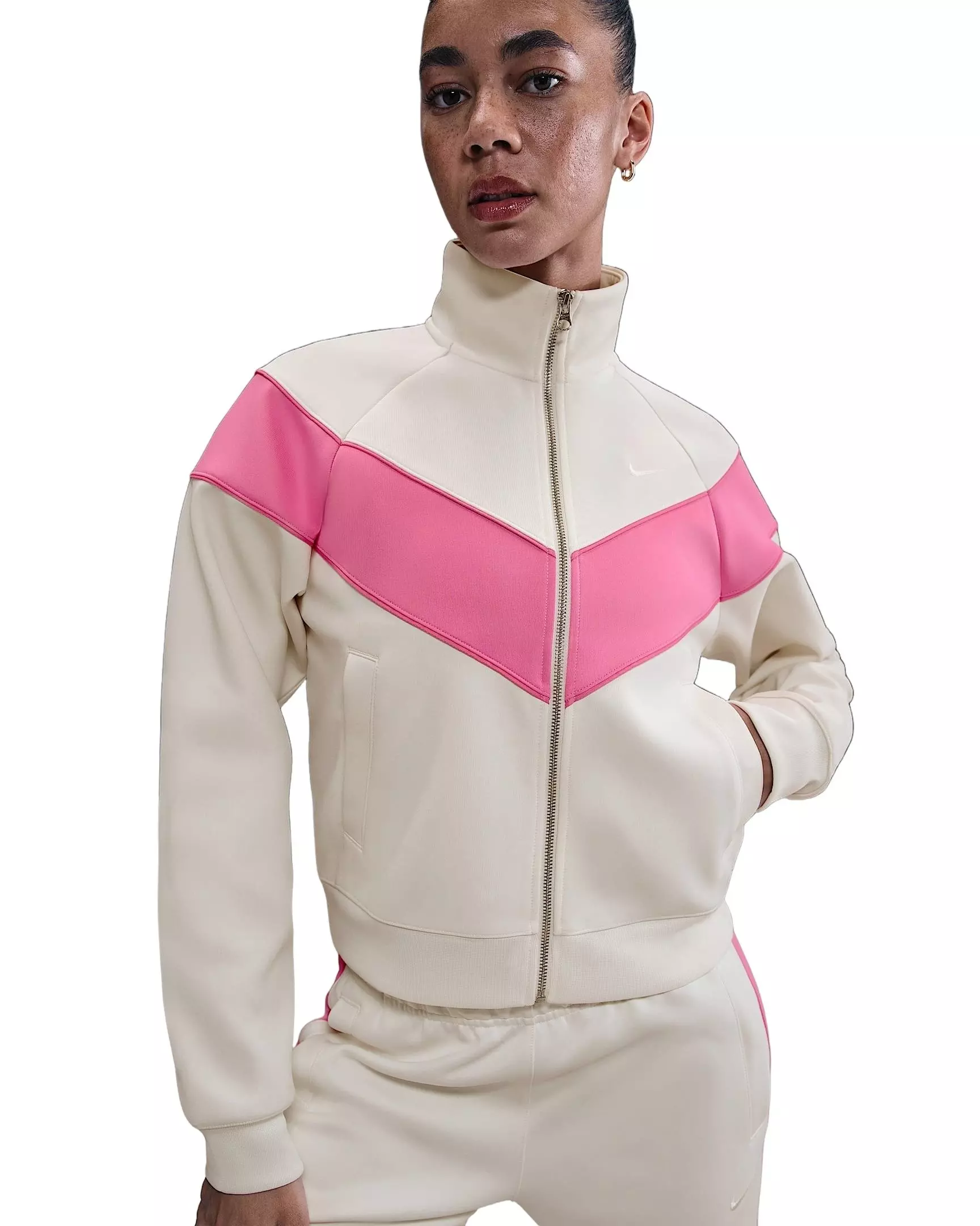 Nike Women's Sportswear Windrunner Knit Jacket - Sail/Pink - SAIL/PINK