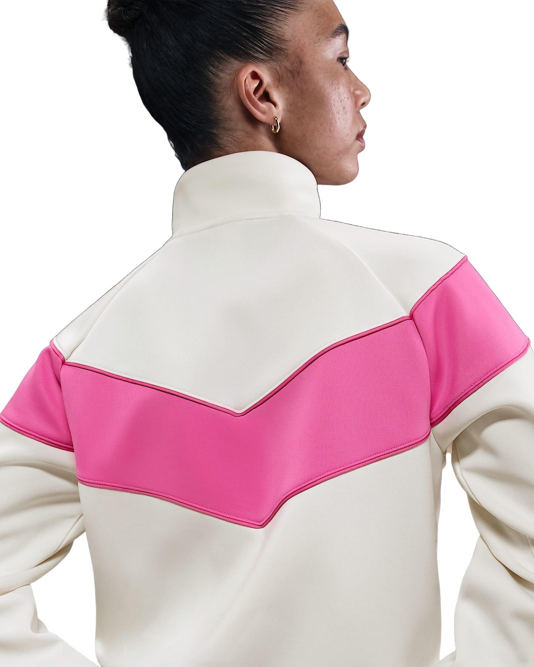 Nike Women's Sportswear Windrunner Knit Jacket - Sail/Pink - SAIL/PINK Thumbnail View 2