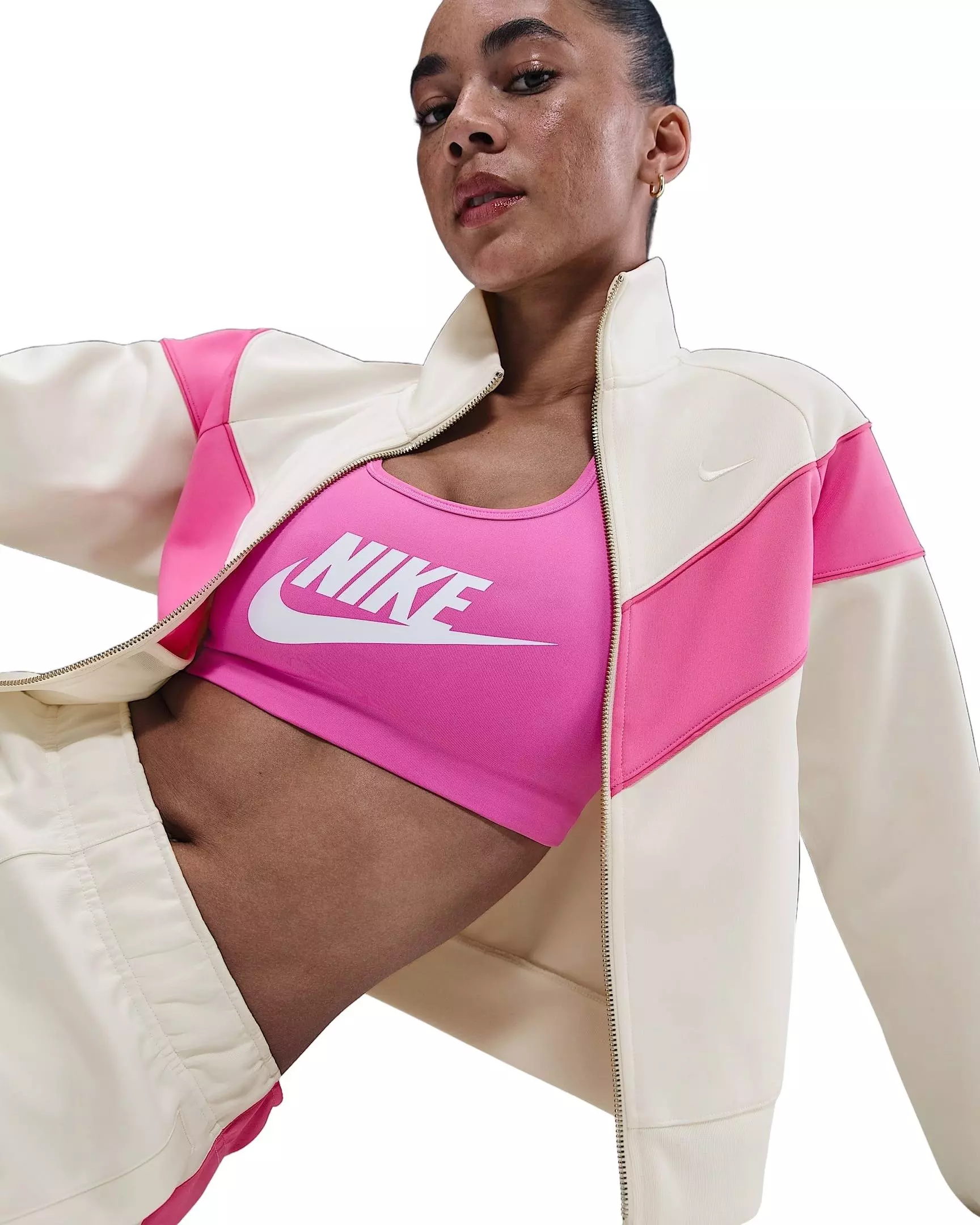 Nike Women's Sportswear Windrunner Knit Jacket -Sail/Pink - SAIL/PINK